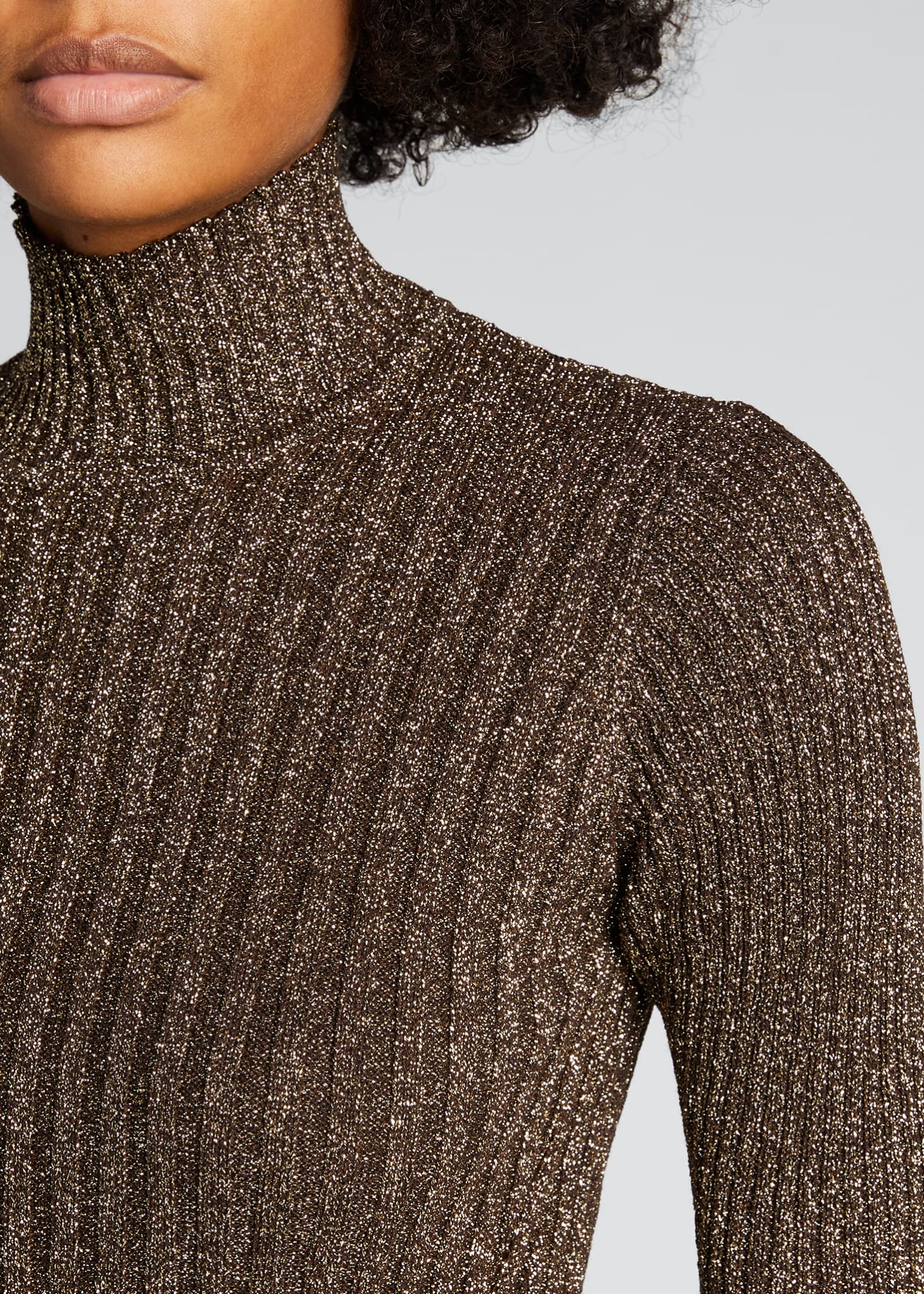 Ganni Glitter Knit Turtleneck Sweater Bergdorf Goodman