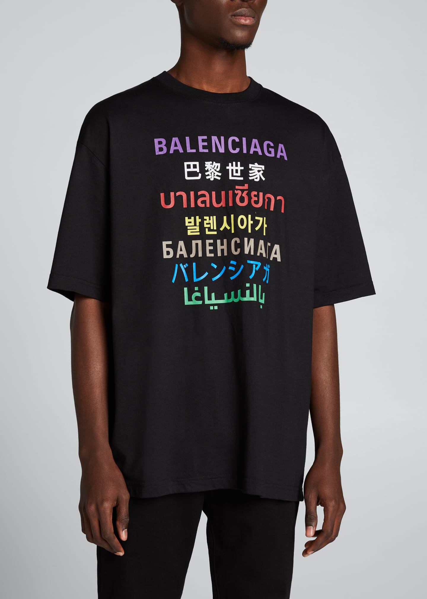 Balenciaga Men's Multi-Languages T-Shirt - Bergdorf Goodman