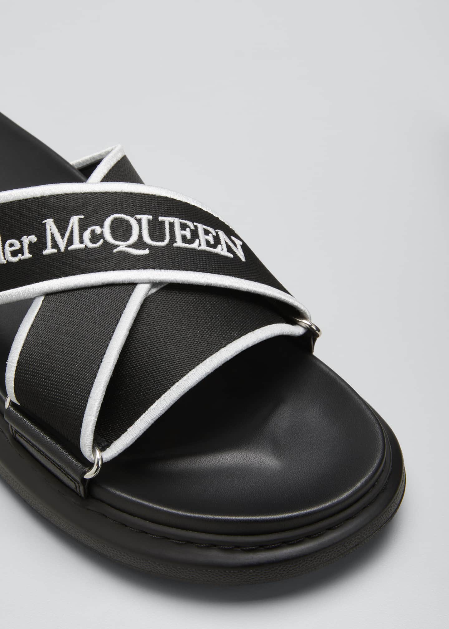 Alexander McQueen Men's Oversized Hybrid Logo Slide Sandals Bergdorf