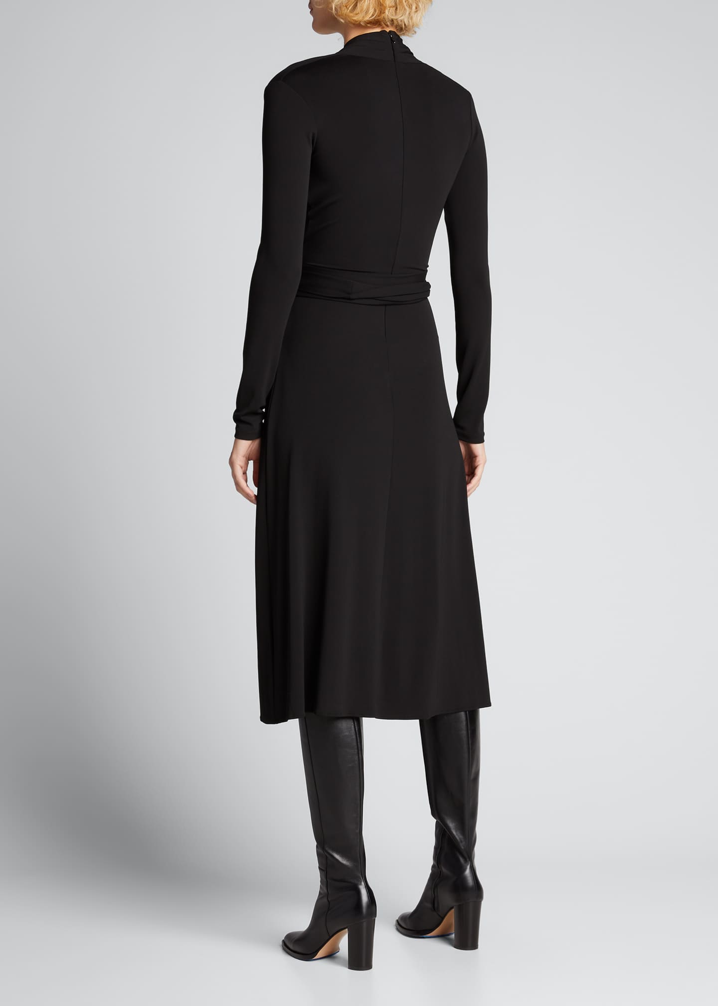 Michael Kors Collection Plunging-Neck Tie-Waist Midi Dress - Bergdorf ...