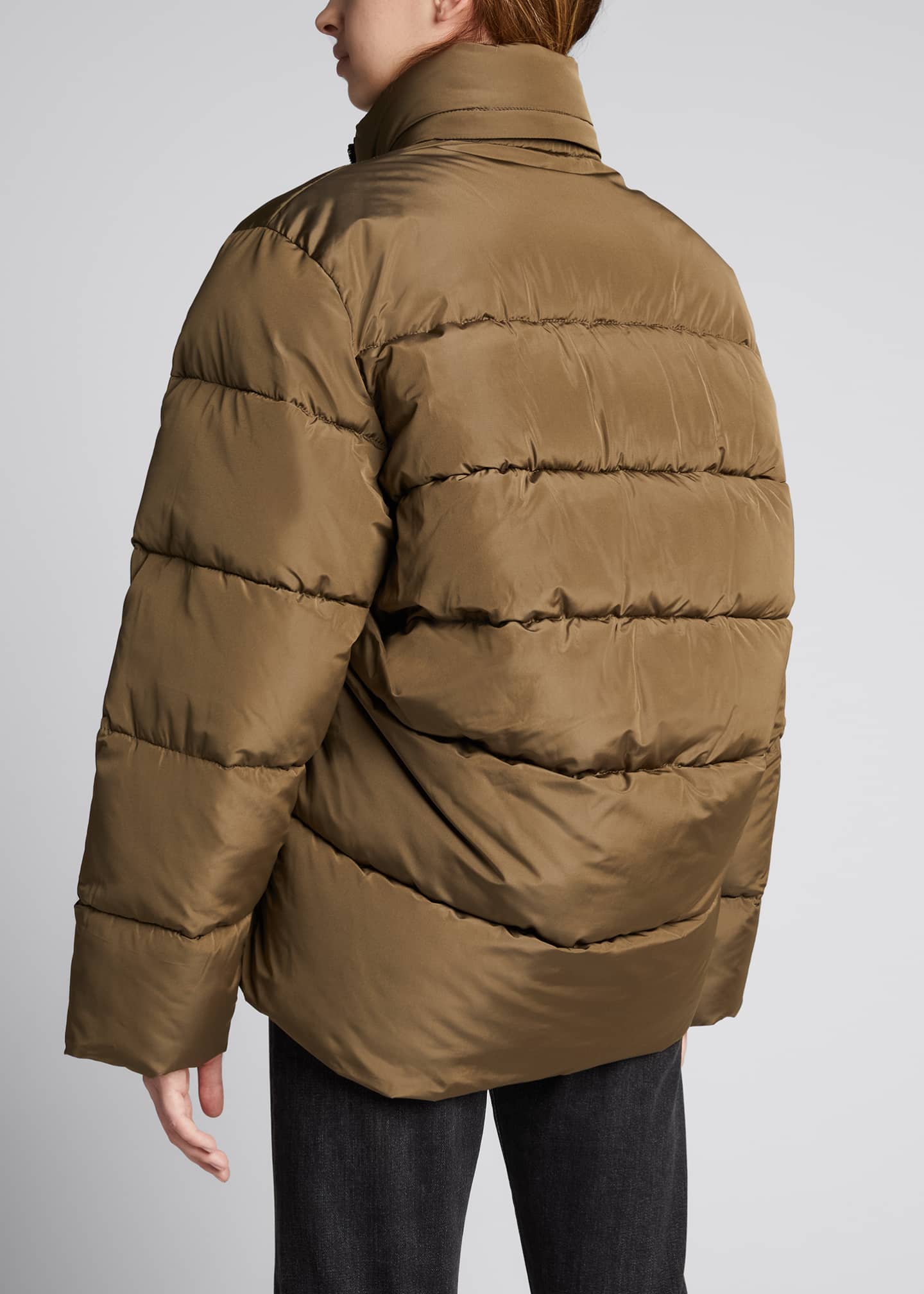 high low puffer coat