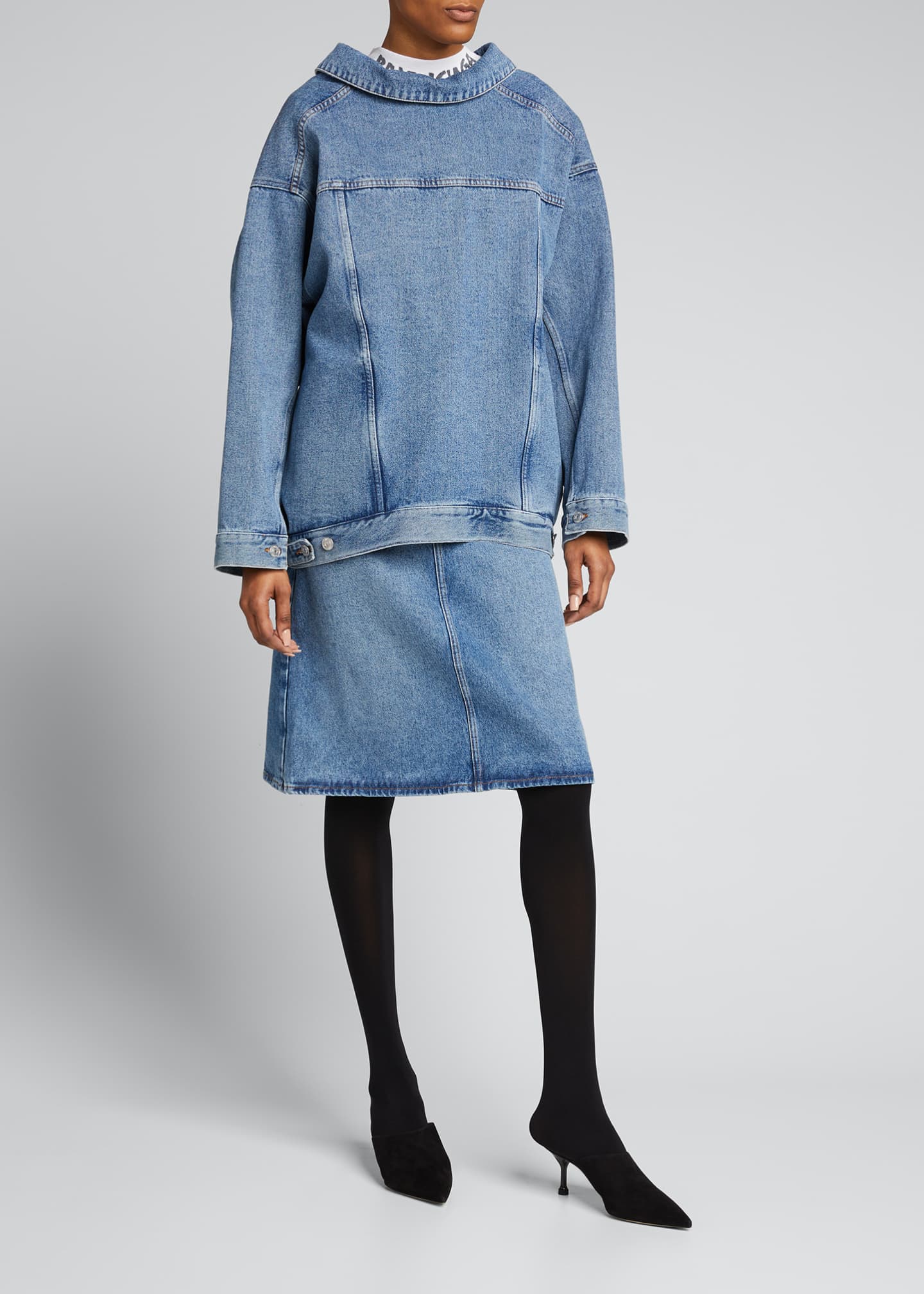 balenciaga denim flats