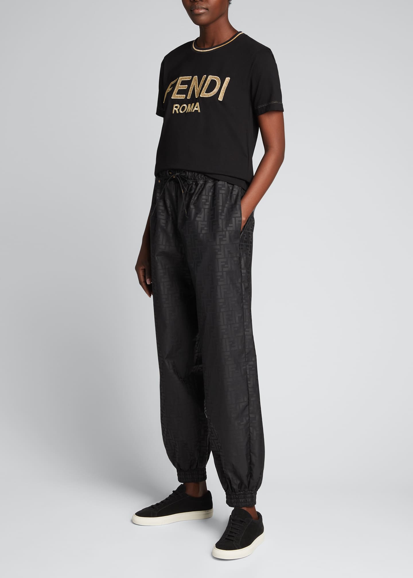 fendi logo stripe track pants