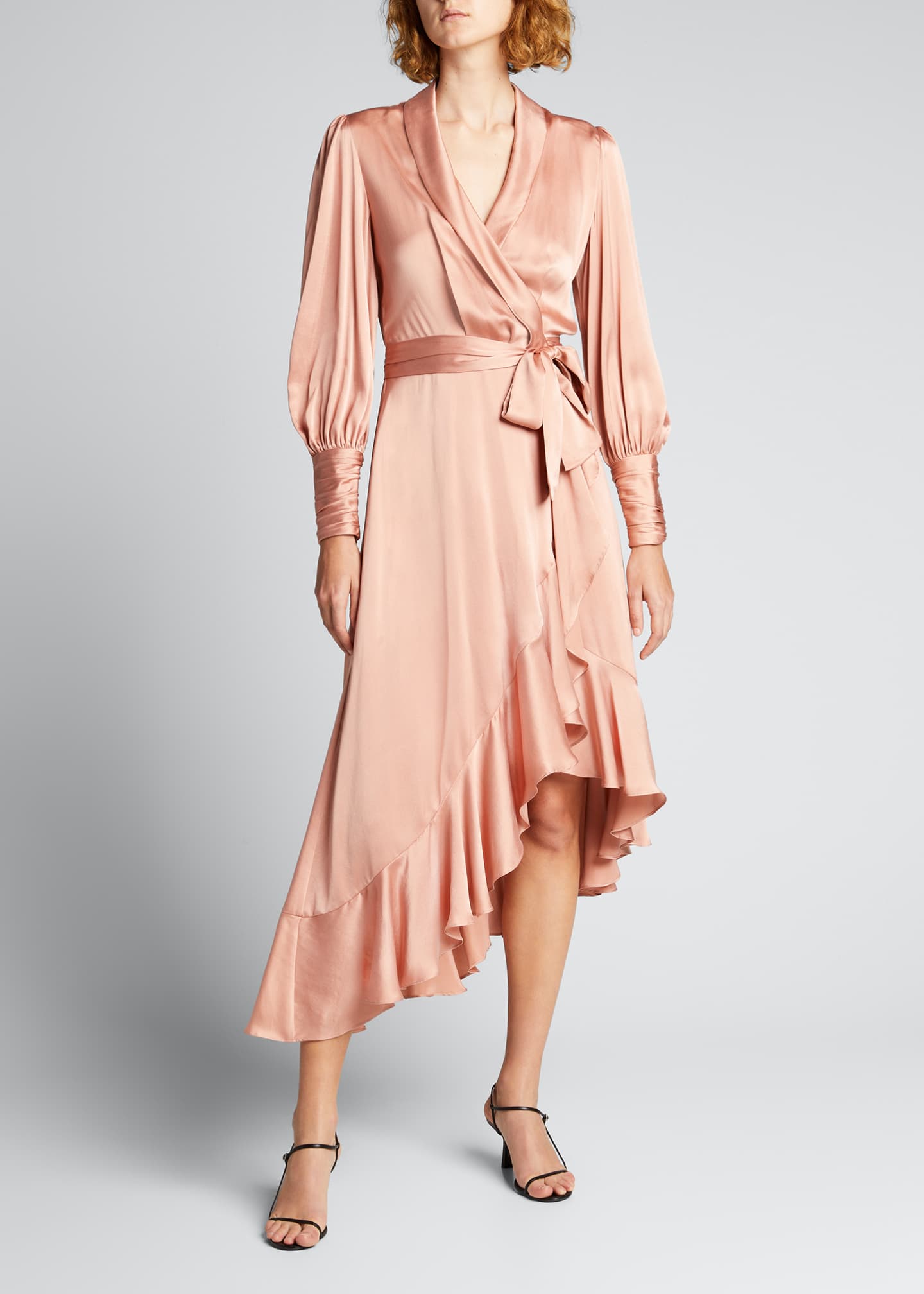 Zimmermann Silk Wrap Asymmetric Midi Dress - Bergdorf Goodman