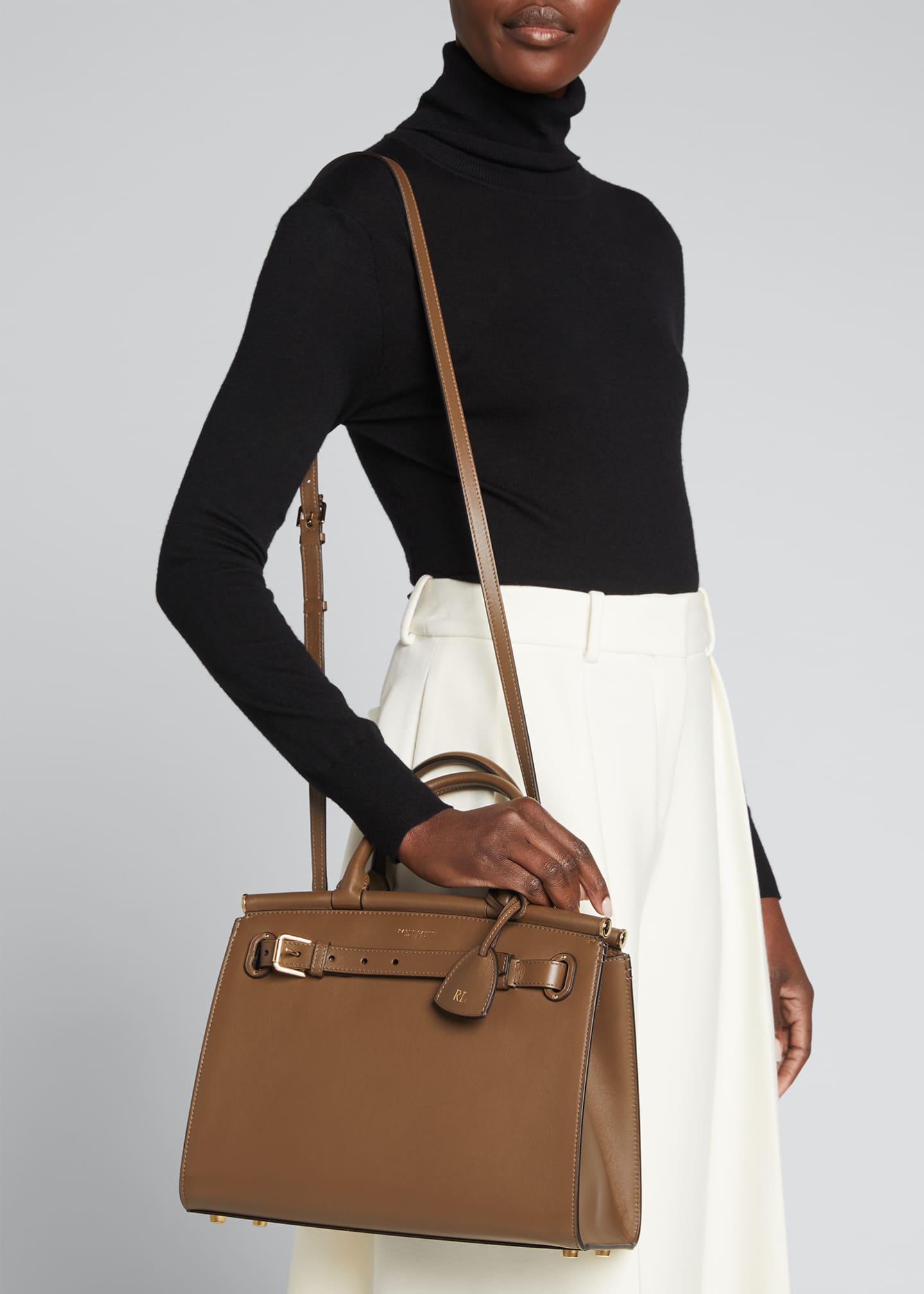 Ralph Lauren Collection RL 50 Leather TopHandle Medium Satchel Bag