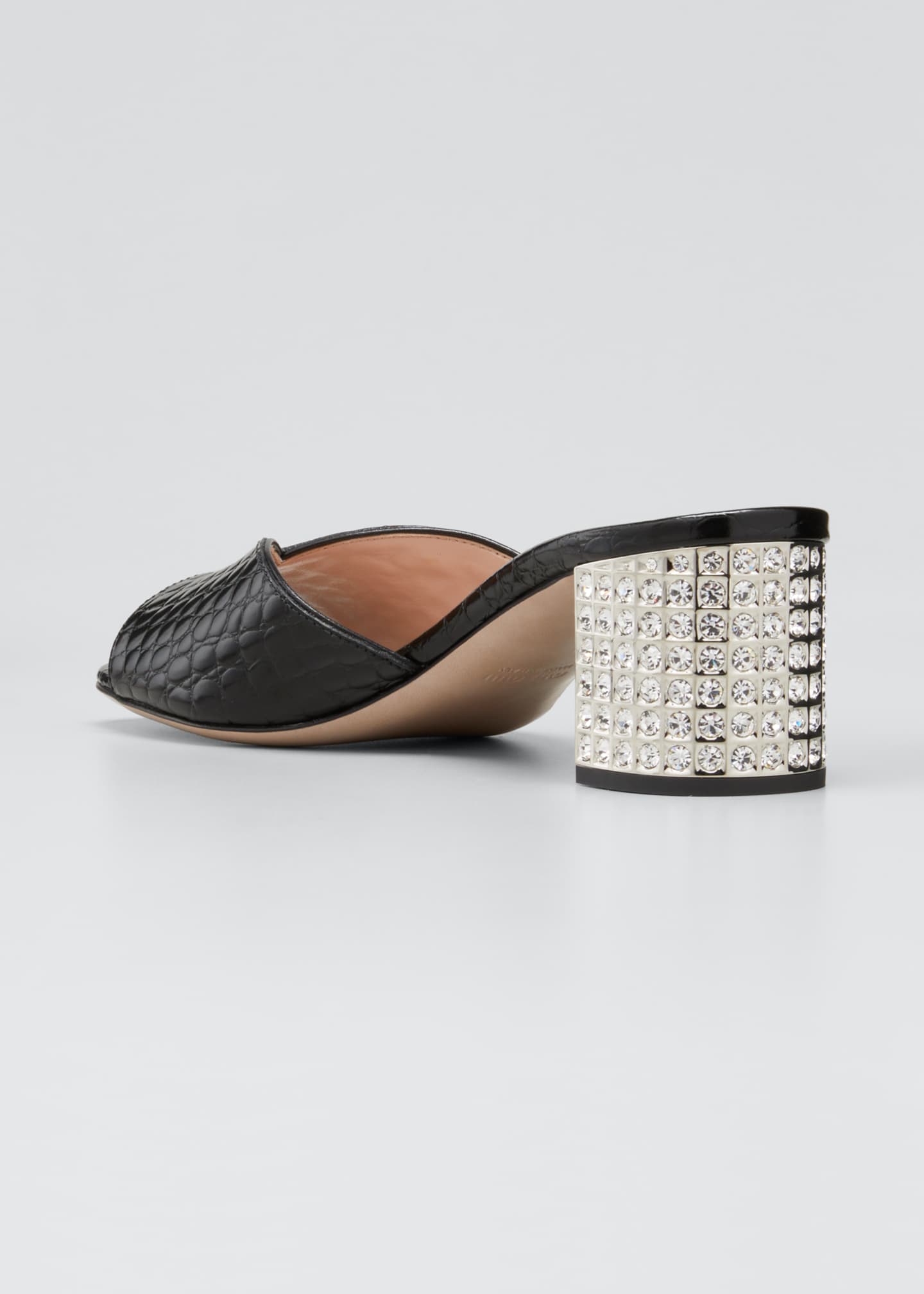 Download Miu Miu 55mm Mock-Croc Embellished Slide Sandals ...