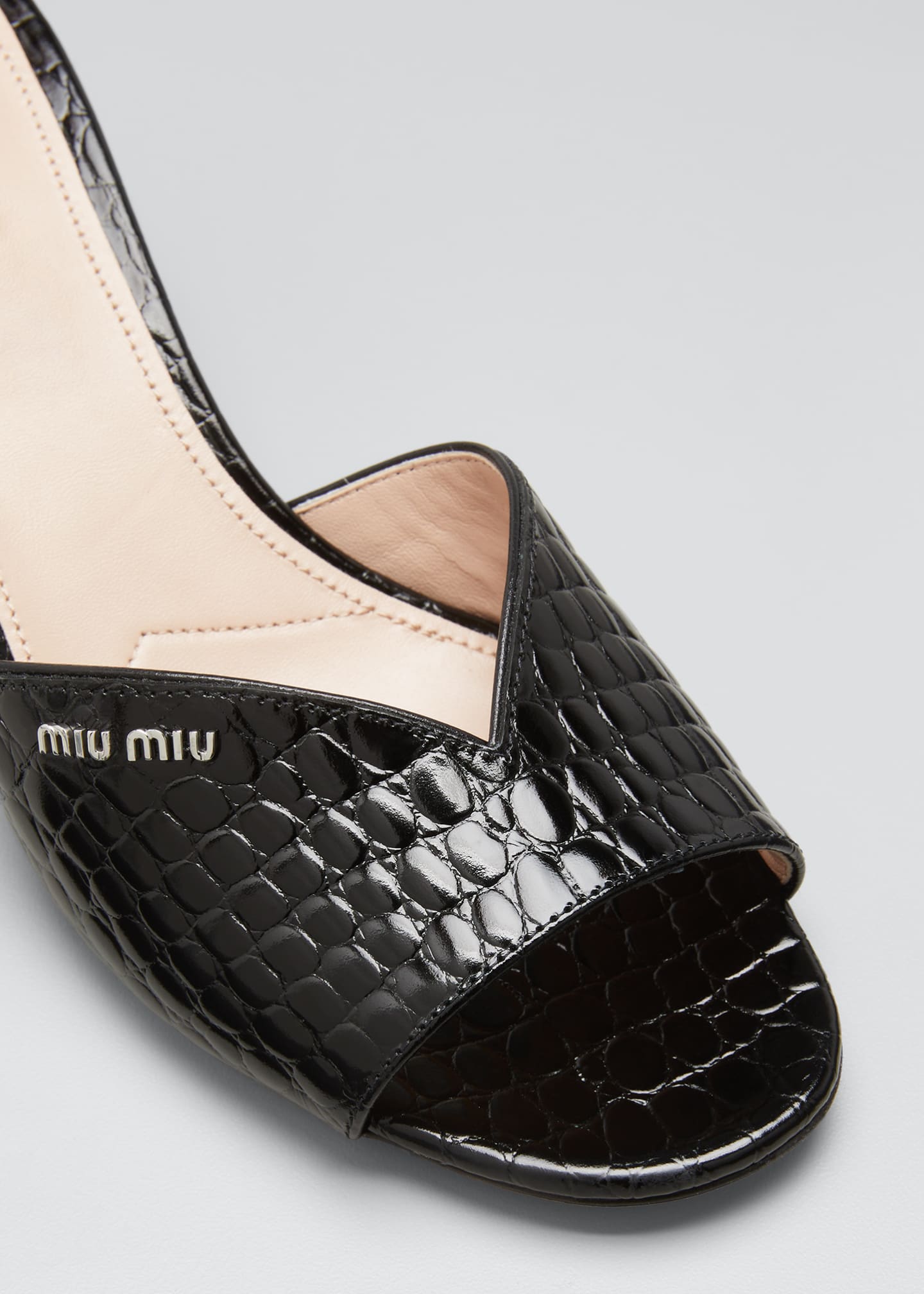 Download Miu Miu 55mm Mock-Croc Embellished Slide Sandals ...