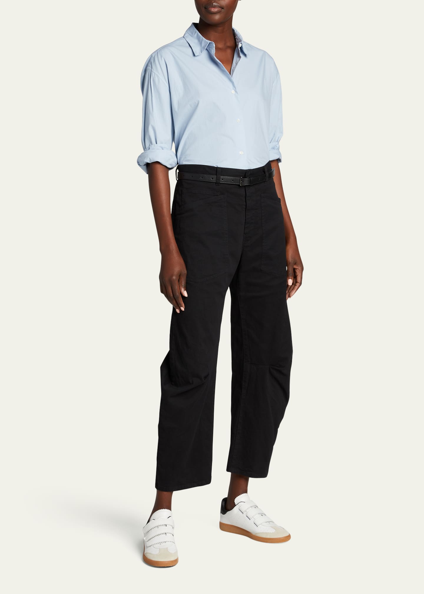 Nili Lotan Shon Mid-Rise Cropped Pants - Bergdorf Goodman