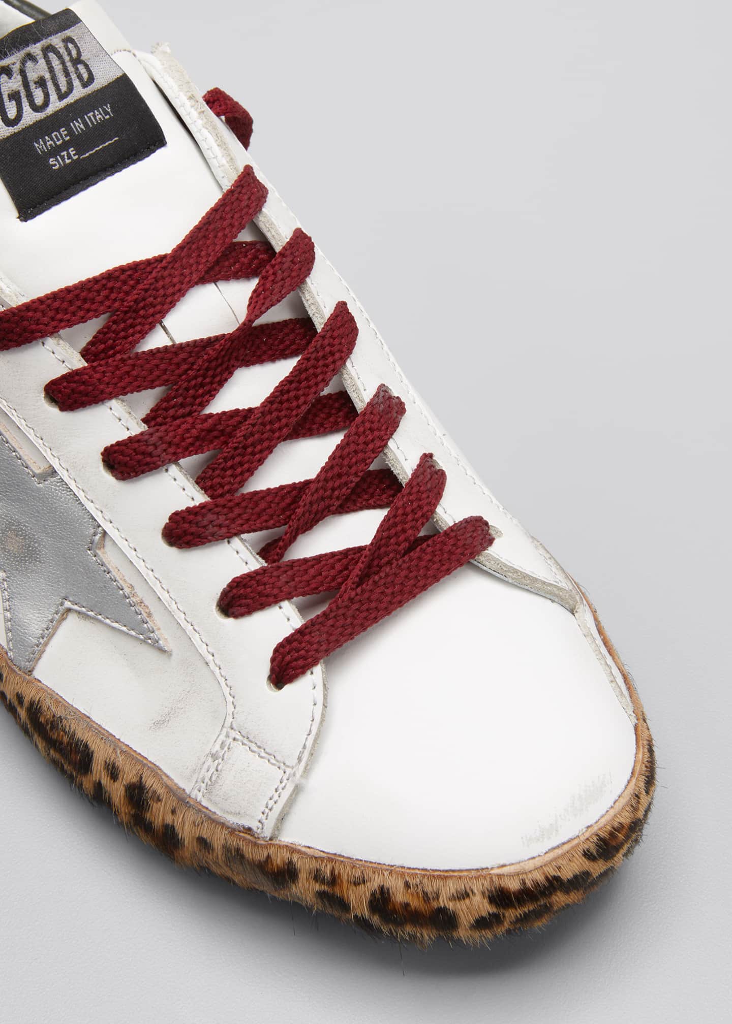 Golden Goose Men's Super Star CheetahPrint Calf Hair Sole LowTop