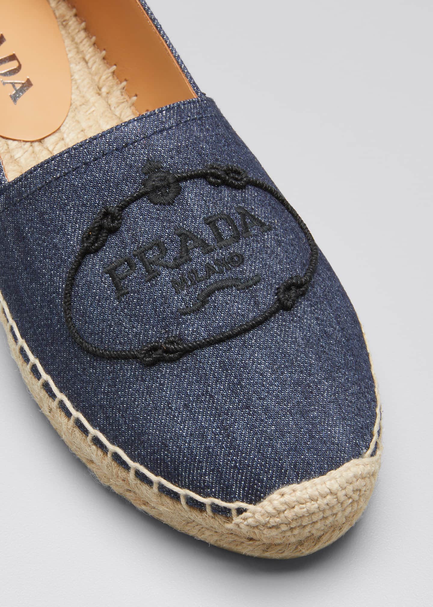prada espadrilles denim