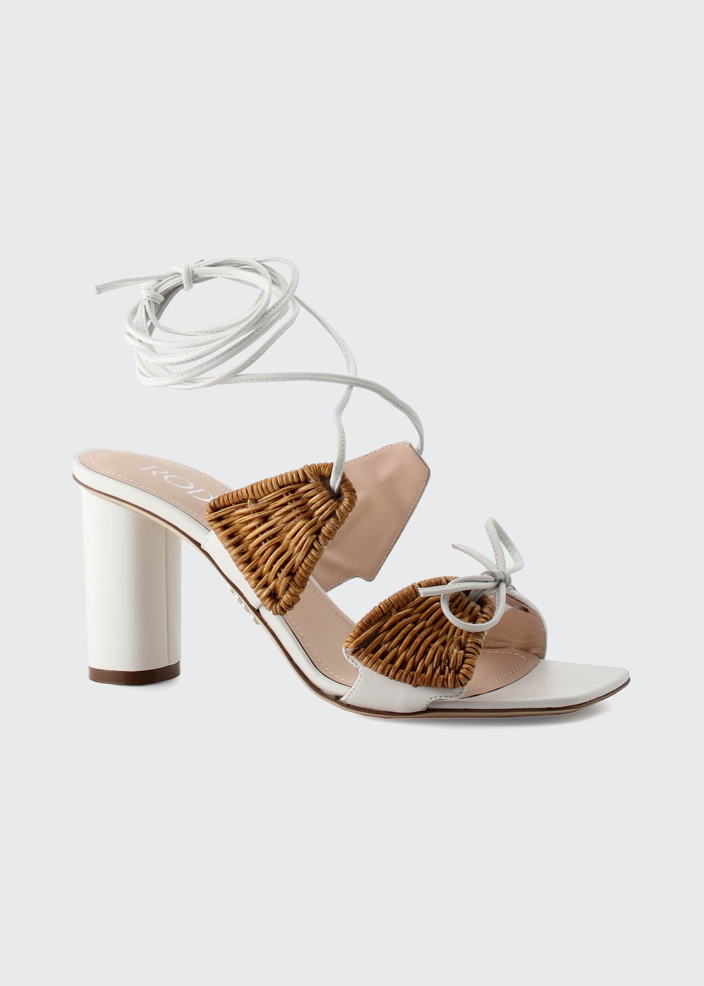 RODO Willow Wicker Ankle-Tie Sandals - Bergdorf Goodman RODO Willow Wicker Ankle-Tie Sandals