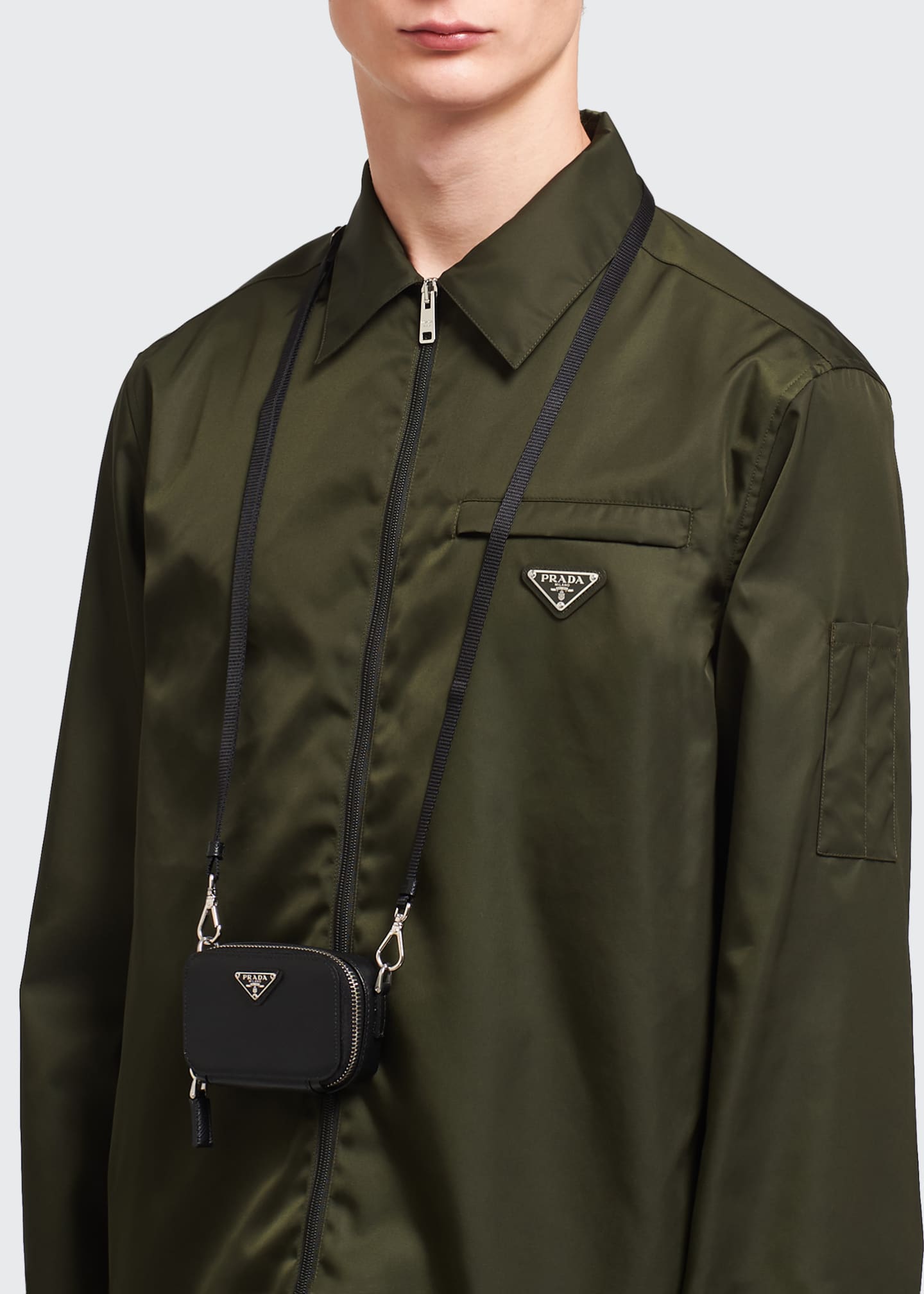 Prada Men's Saffiano Leather Mini Bag Bergdorf Goodman