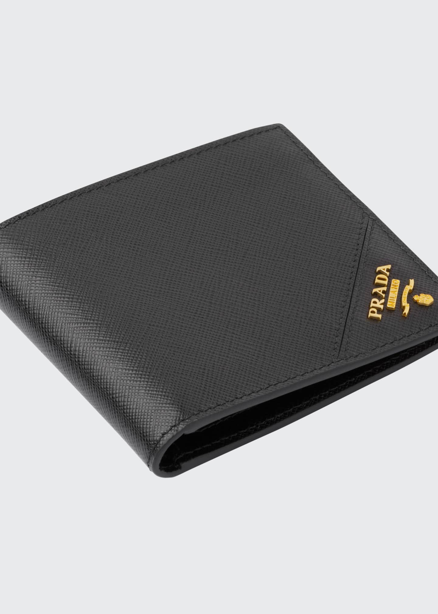 Prada Men's Saffiano Metal Billfold Wallet with ID Window Bergdorf