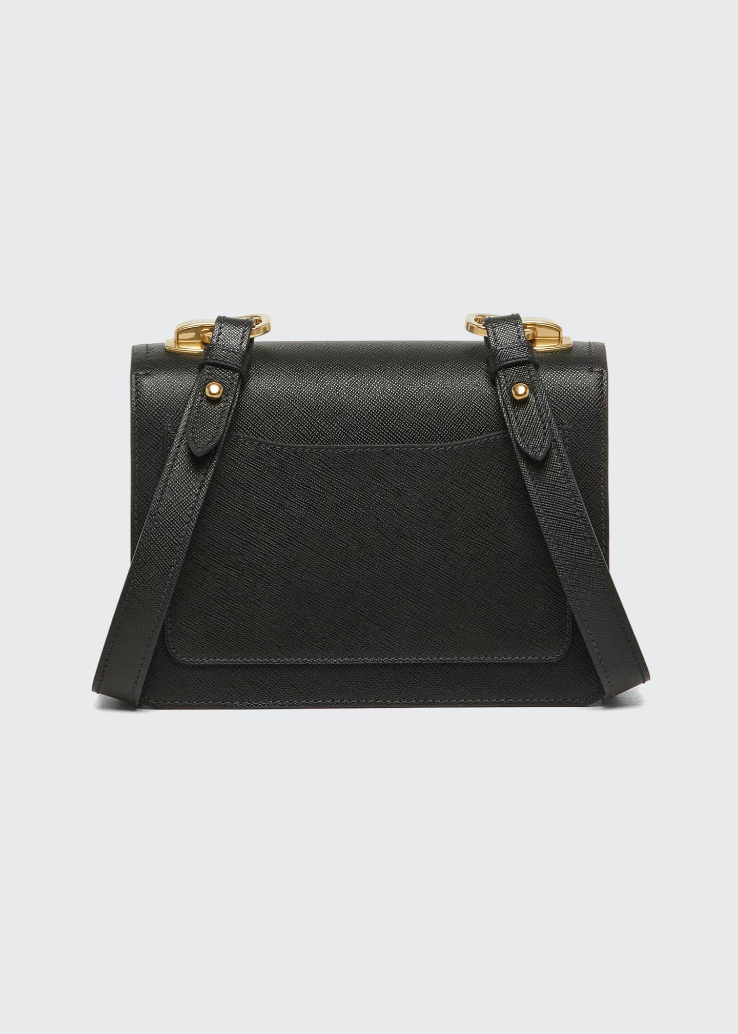 Prada Leather Logo Flap Shoulder Bag - Bergdorf Goodman