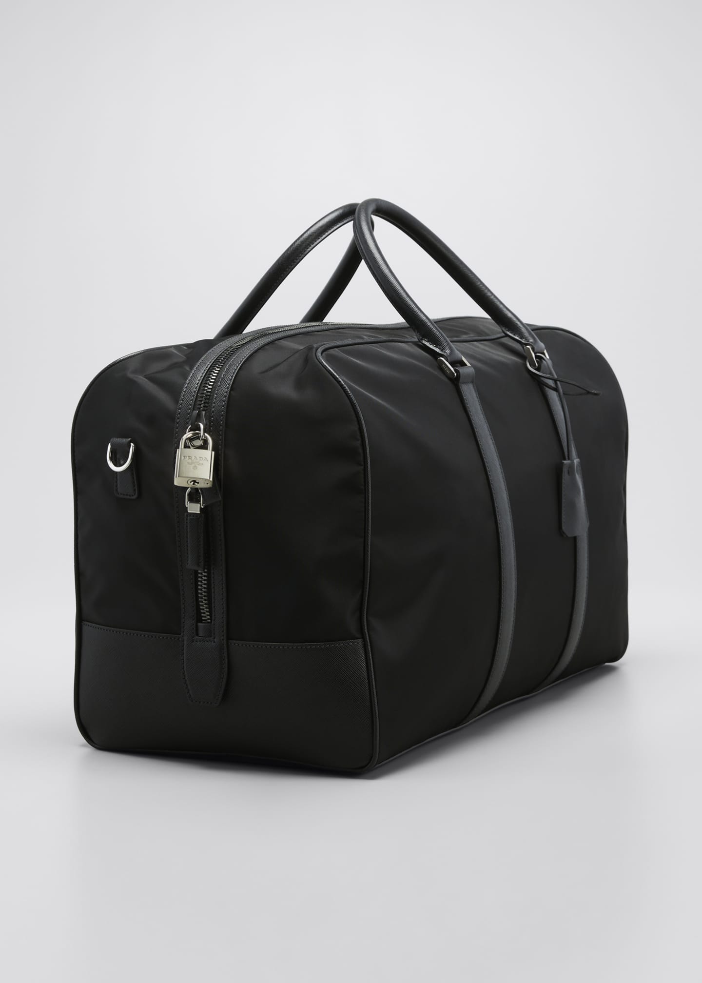 Prada Men's Nylon Duffel Bag with Saffiano Leather - Bergdorf Goodman