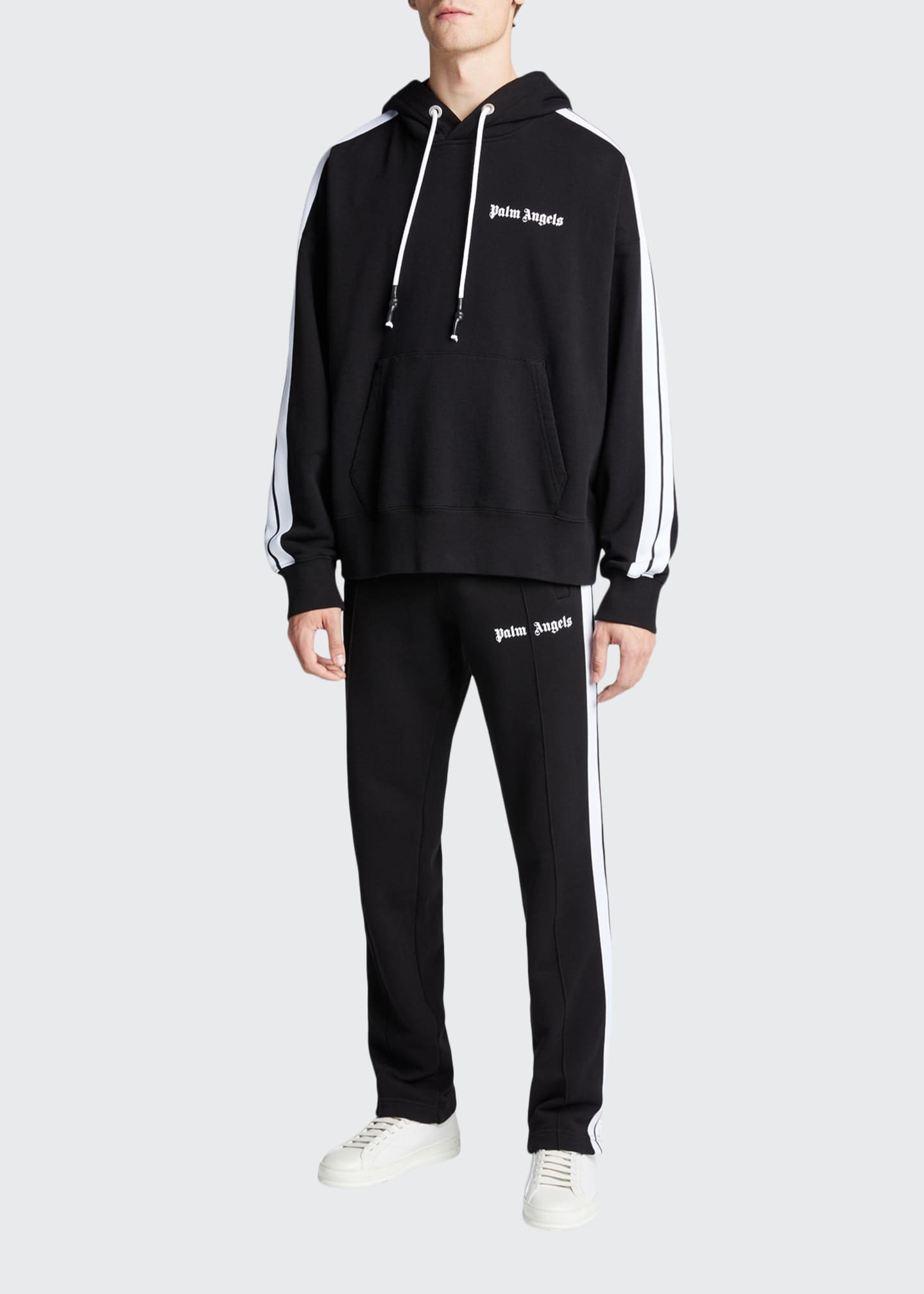 Palm Angels Men's Fleece Pullover Track Hoodie - Bergdorf Goodman