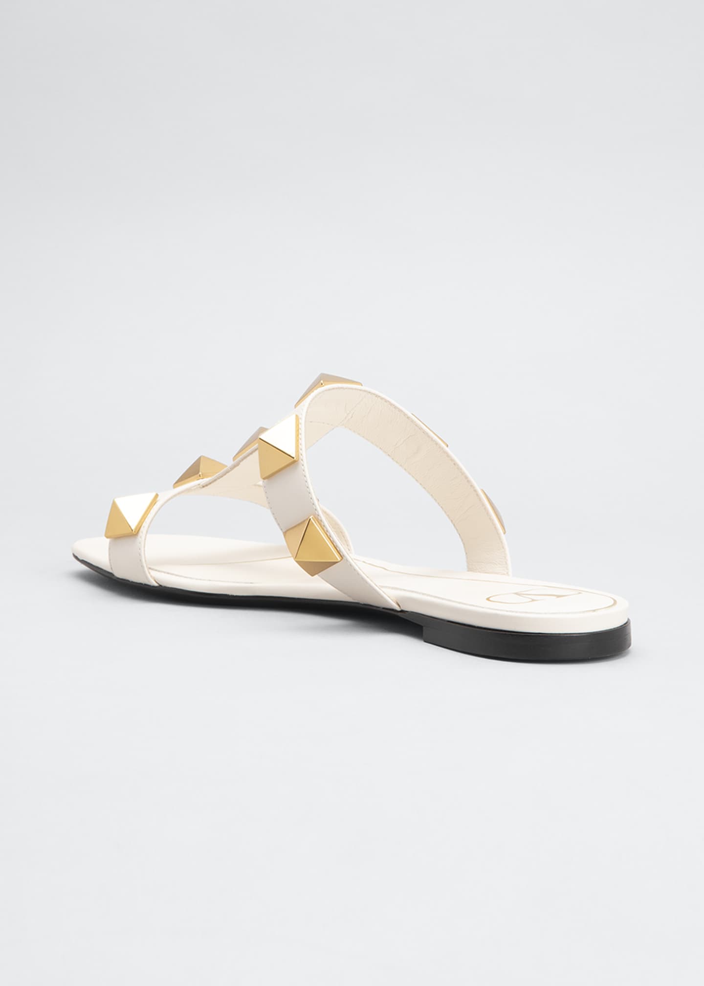 Valentino Garavani Roman Stud T-Strap Slide Sandals - Bergdorf Goodman