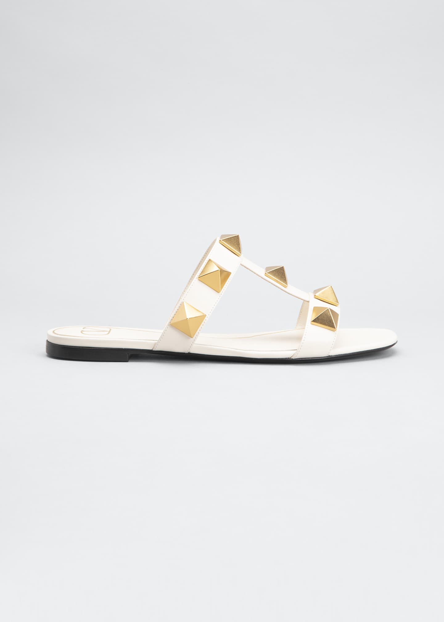 Valentino Garavani Roman Stud T-Strap Slide Sandals - Bergdorf Goodman