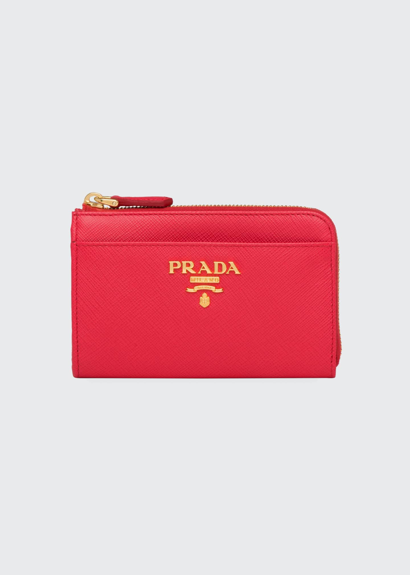 Prada Leather Card Case with Key Ring Bergdorf Goodman