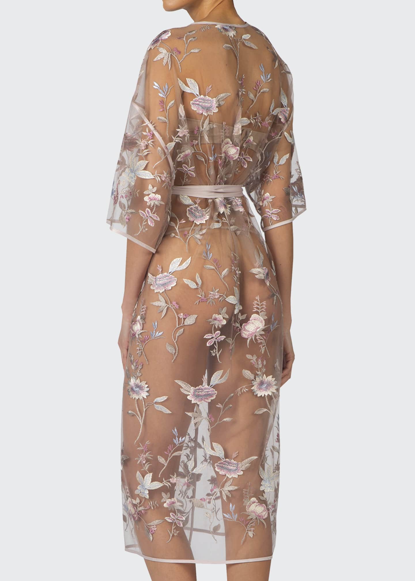 Rya Collection Stunning Floral Embroidered Sheer Robe Bergdorf Goodman