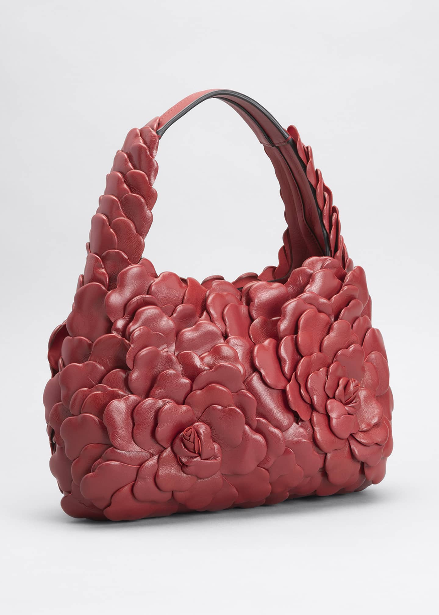 Valentino Garavani Atelier Rose 03 Edition Small Leather Hobo Bag