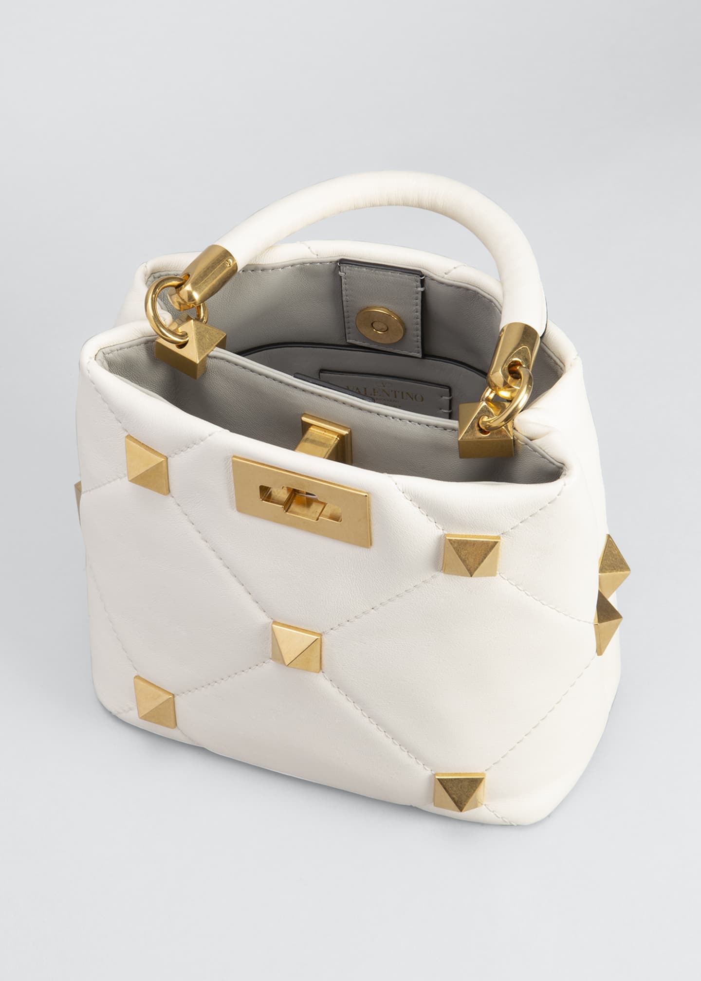 Valentino Garavani Roman Stud Small Quilted TopHandle Bag Bergdorf