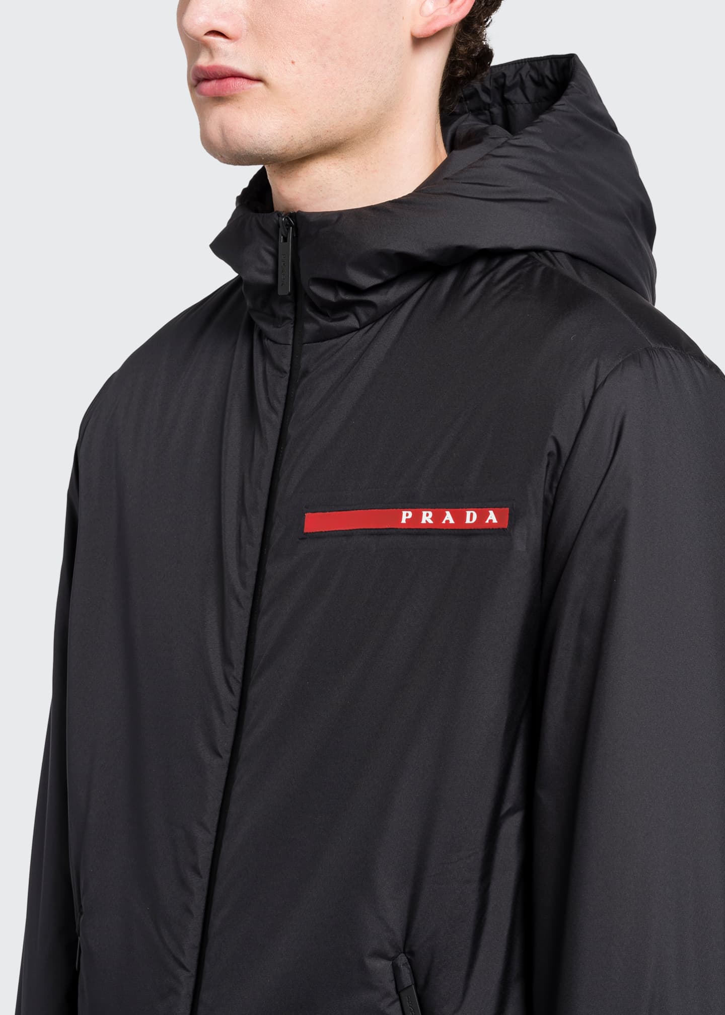 Prada Men's Linea Rossa Light Hooded Jacket Bergdorf Goodman