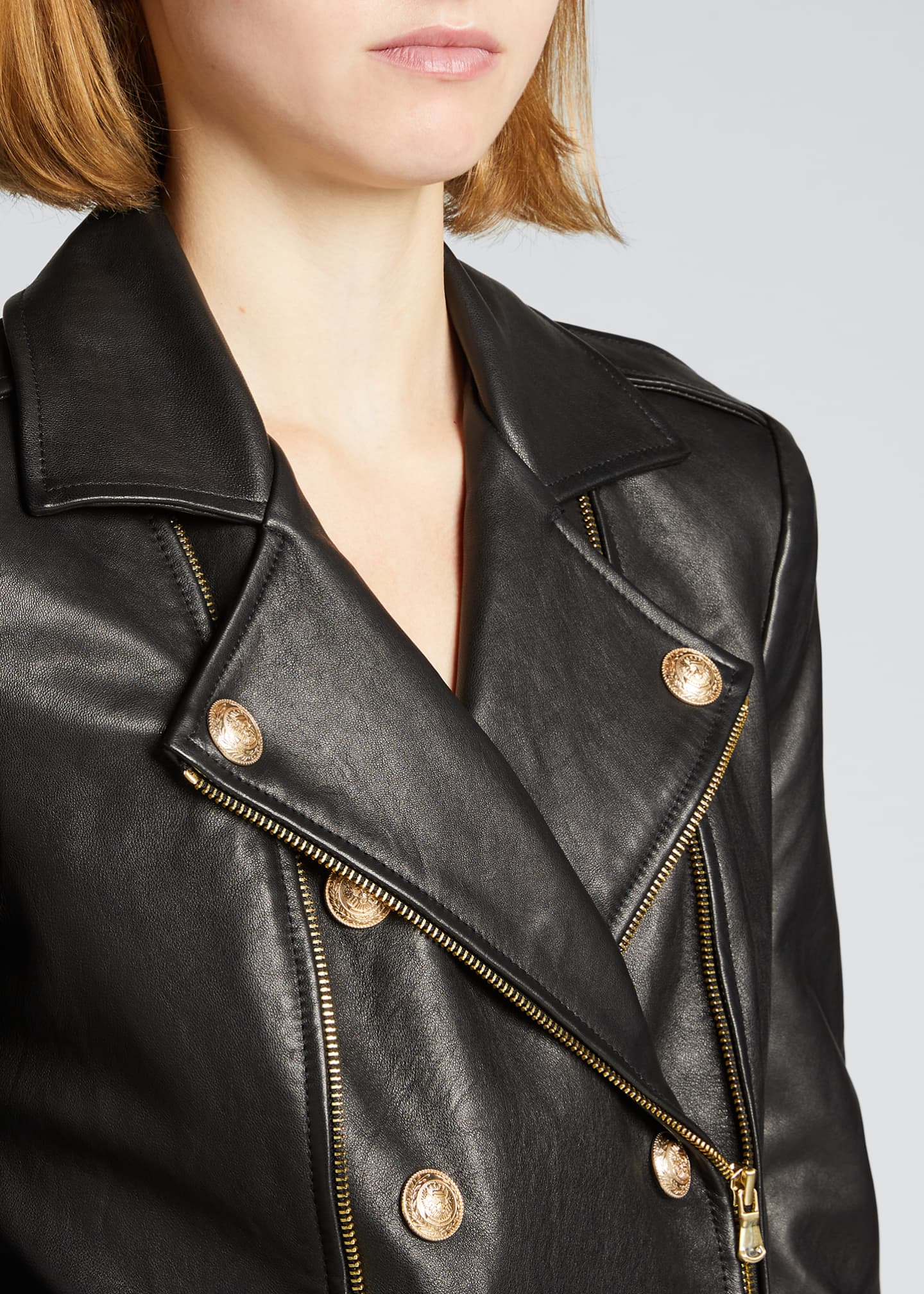 L'Agence Billie Belted Leather Jacket - Bergdorf Goodman