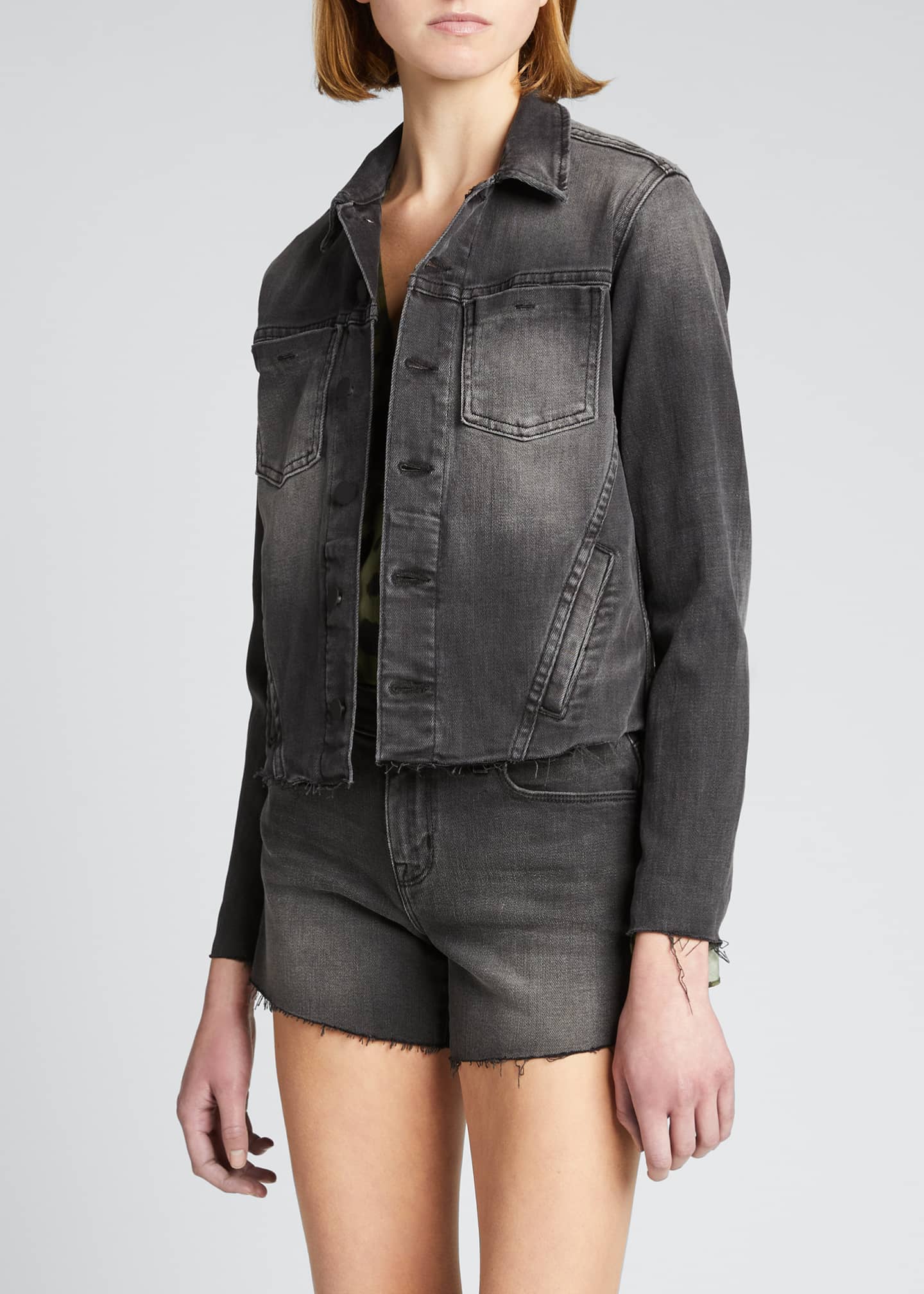 Raw edge denim jacket clearance