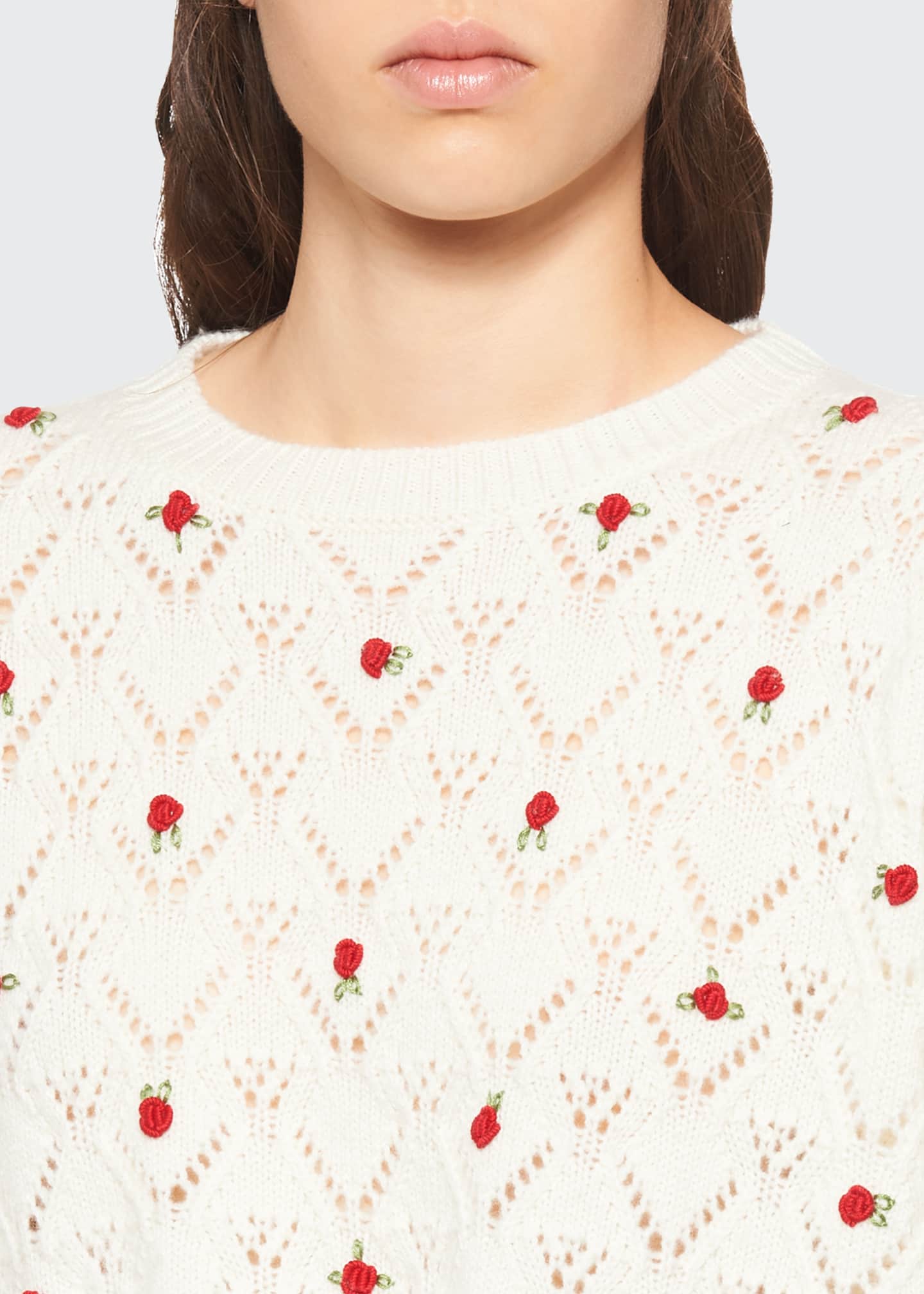 Miu Miu Rose Embroidered Cashmere Sweater Bergdorf Goodman