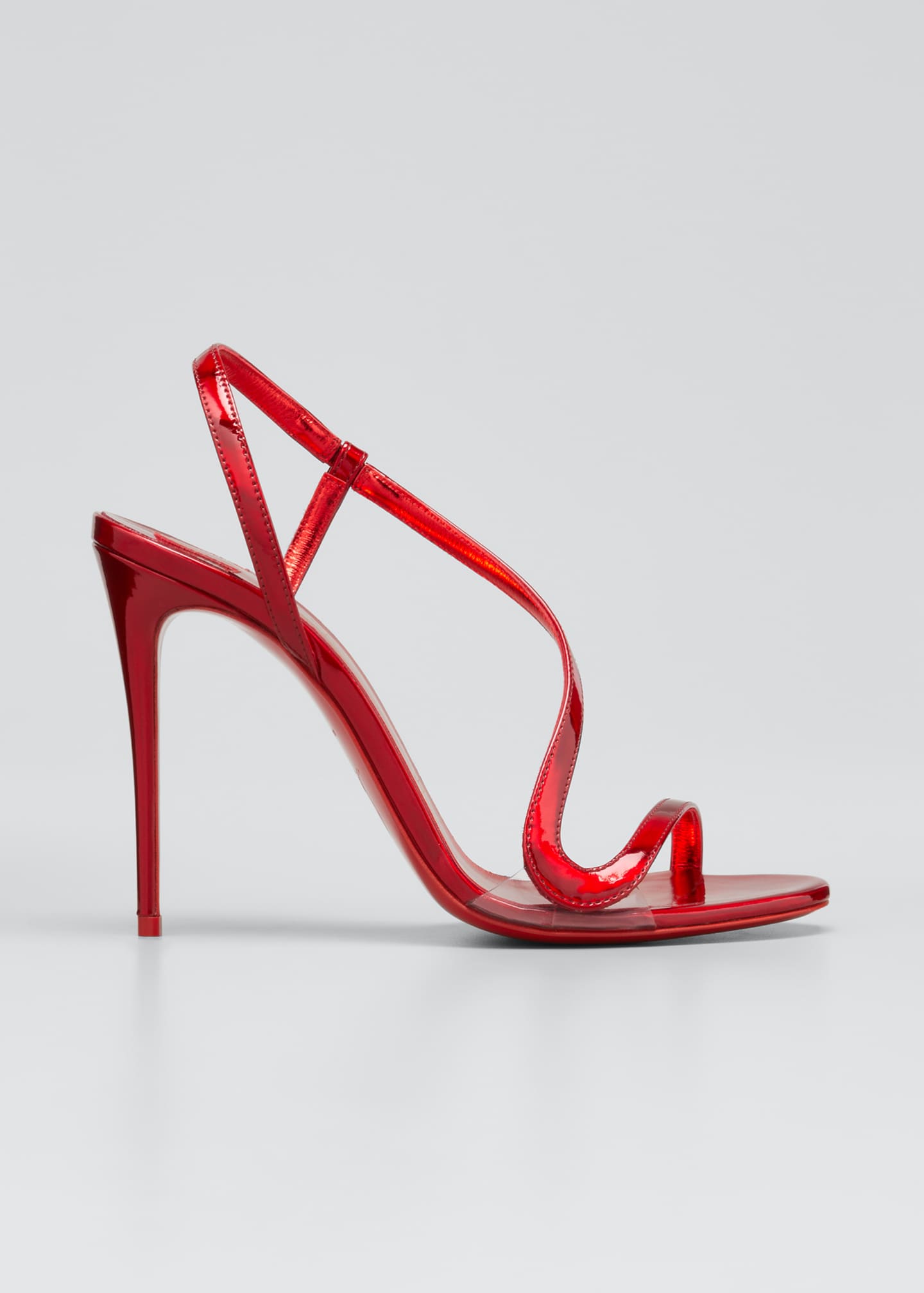 christian louboutin double l patent red sole sandals
