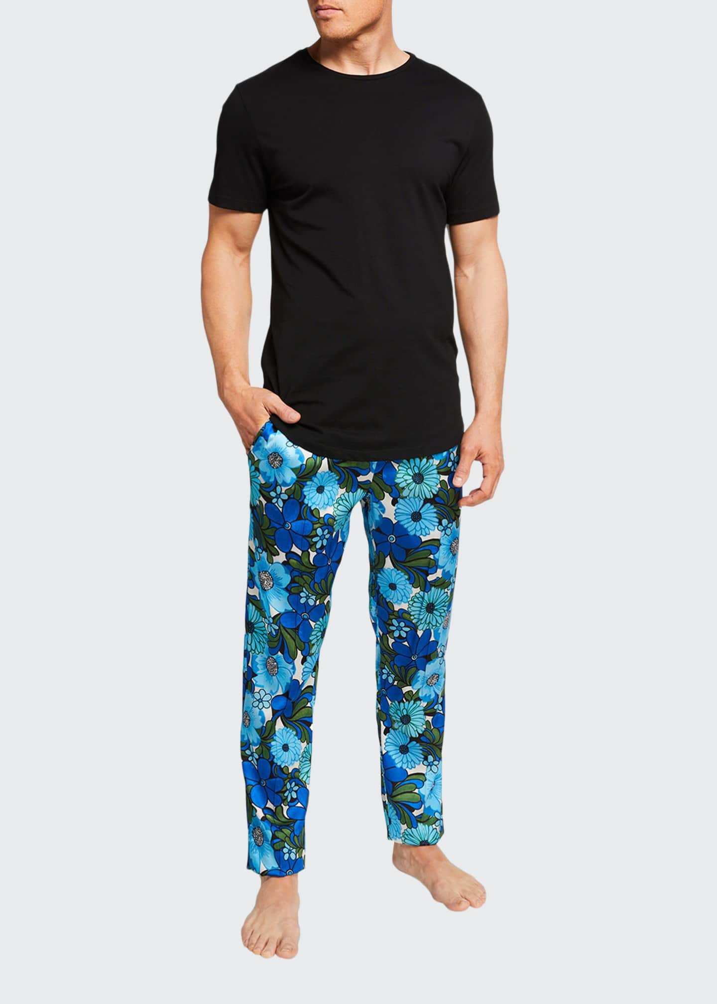 TOM FORD Men's Retro Floral-Print Silk Pajama Pants - Bergdorf Goodman