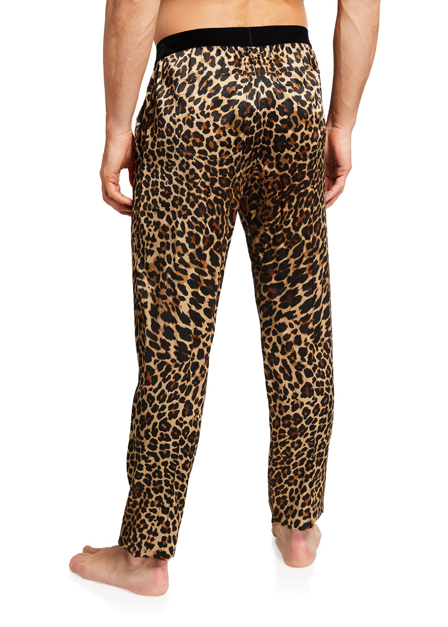 TOM FORD Men's Reflected Leopard-Print Silk Pajama Pants - Bergdorf Goodman