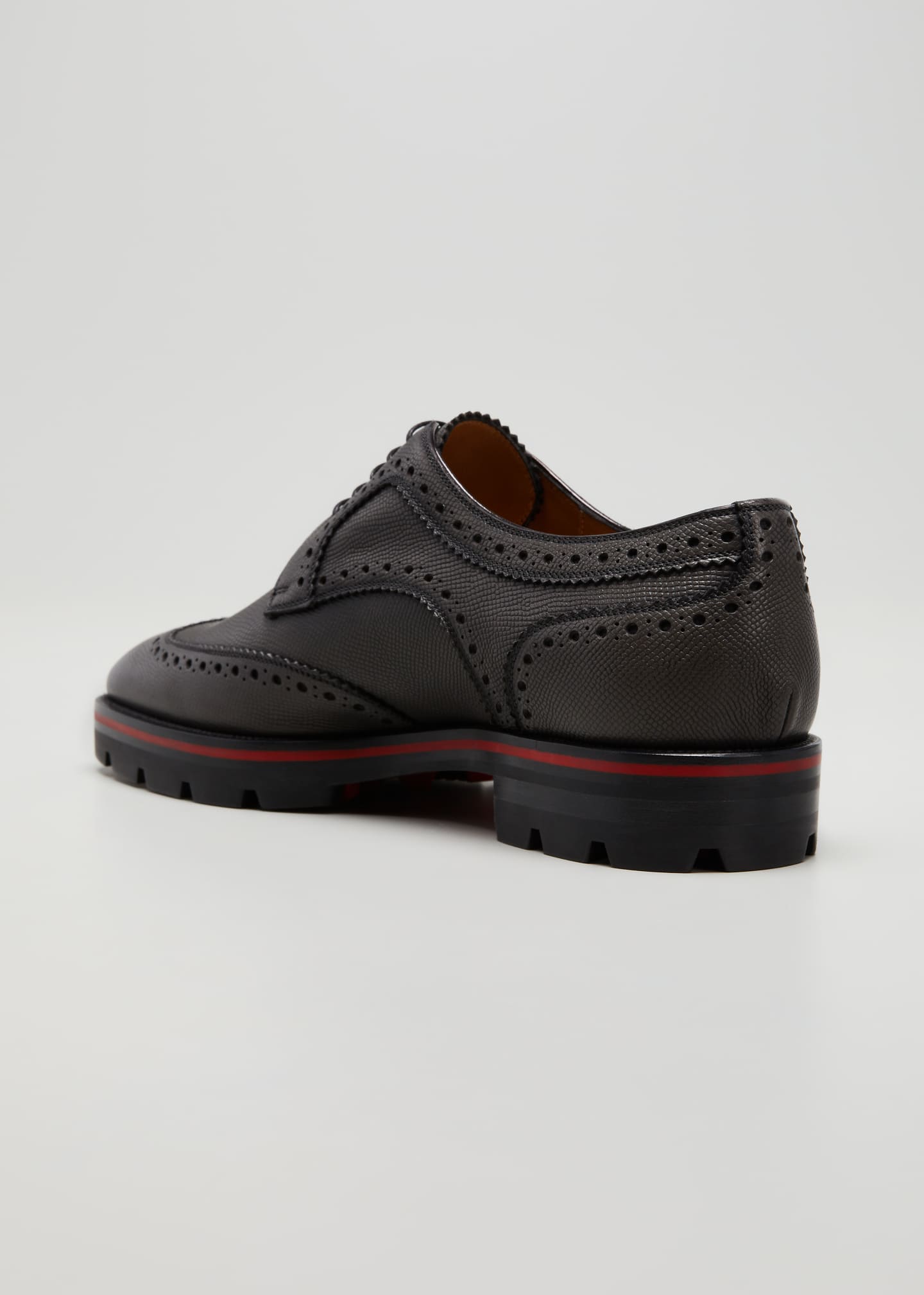 Christian Louboutin Men's Laurlaf Brogue Leather Red Sole Derby Shoes ...