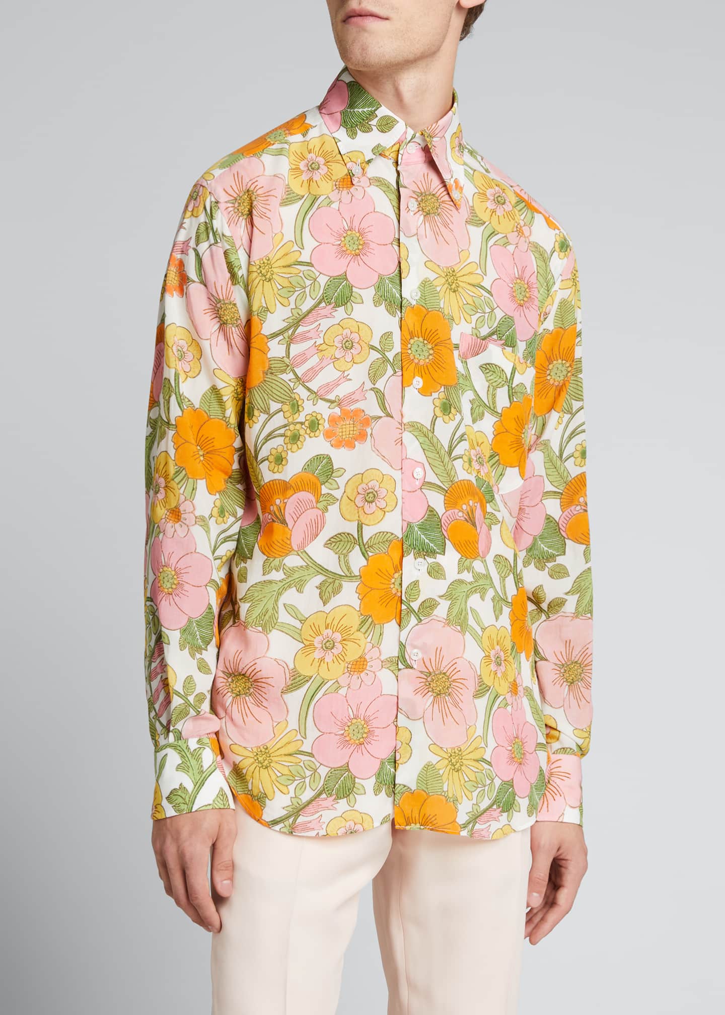 TOM FORD Men's Floral-Print Sport Shirt - Bergdorf Goodman
