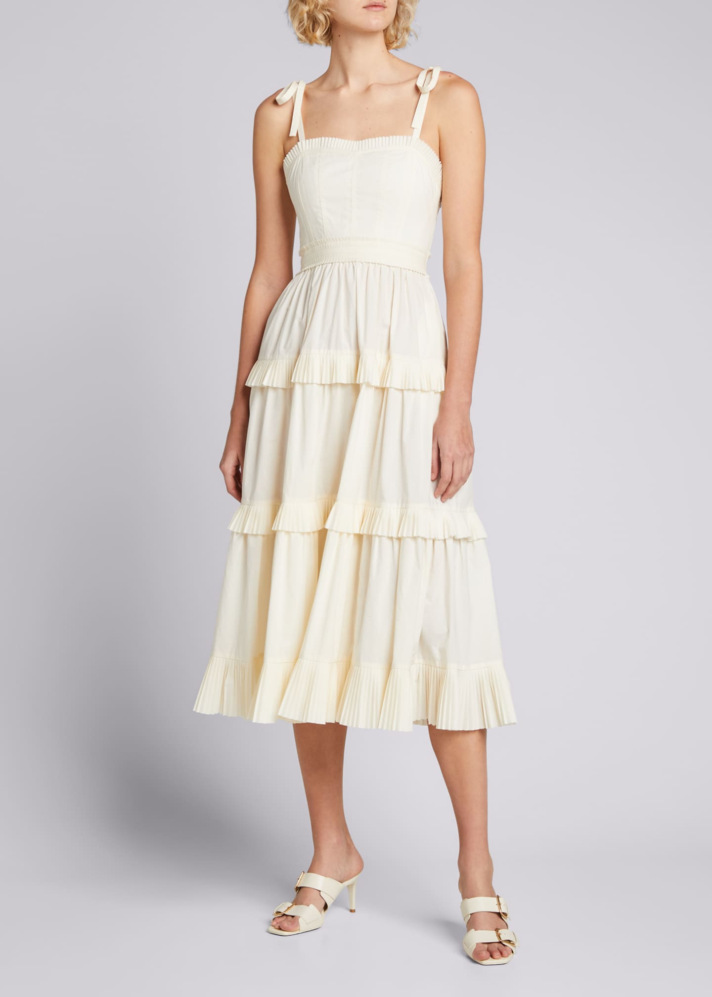 Ulla Johnson Lune Tiered Cotton Dress - Bergdorf Goodman