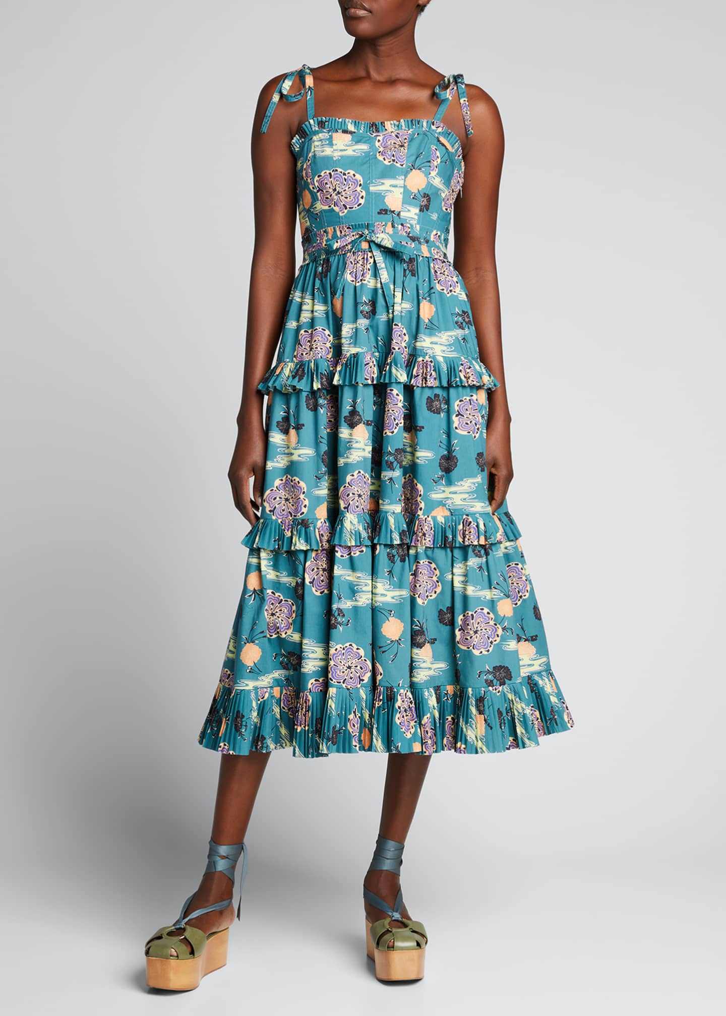 Ulla Johnson Lune Tiered Midi Dress - Bergdorf Goodman