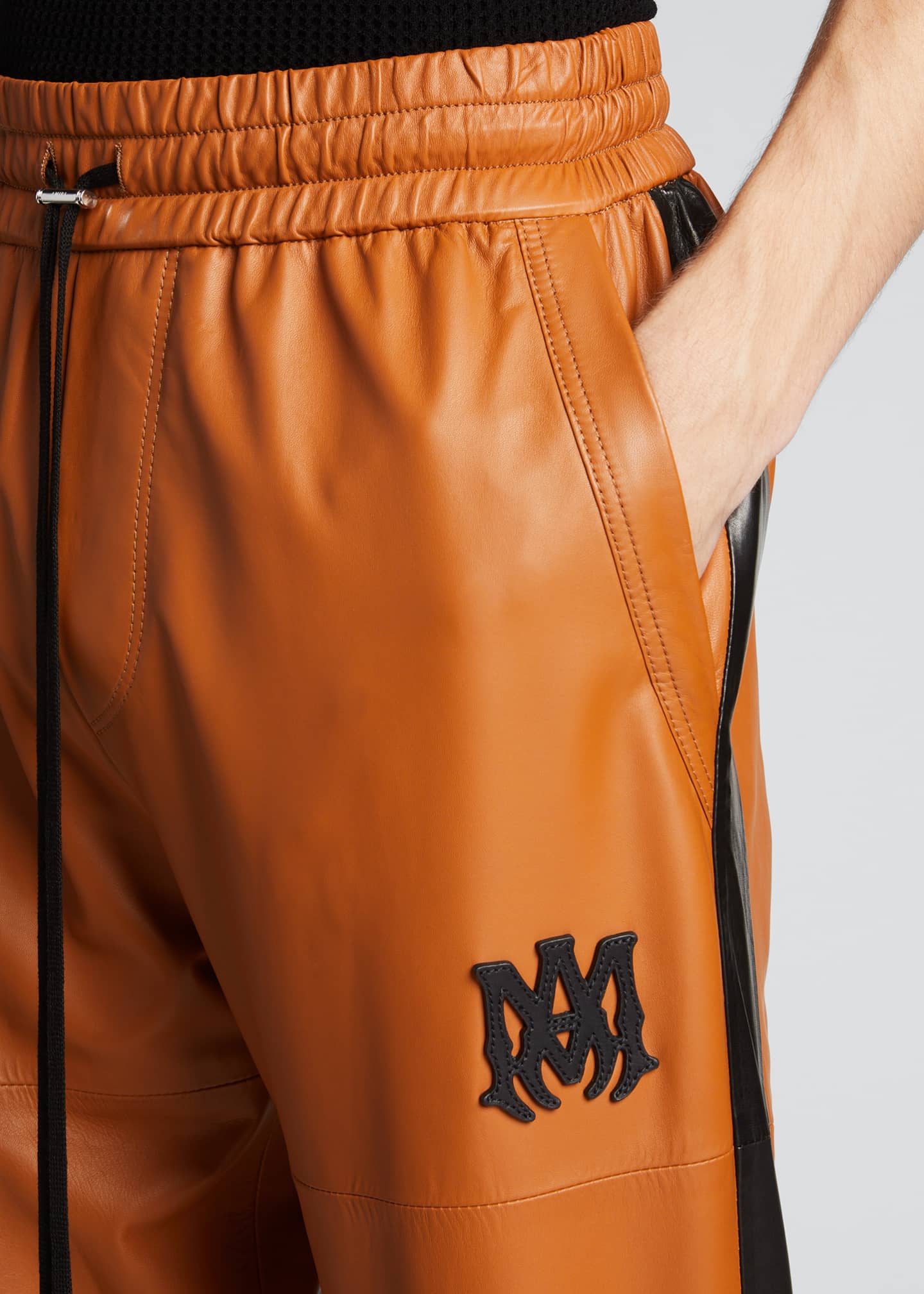 leather jogger pants mens