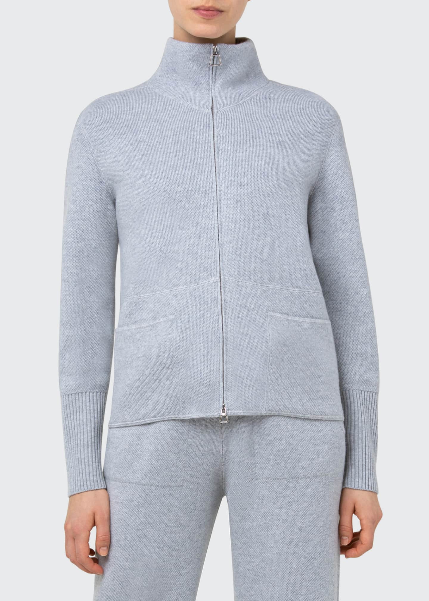 Akris ZipFront Cashmere Pique Knit Cardigan Bergdorf Goodman