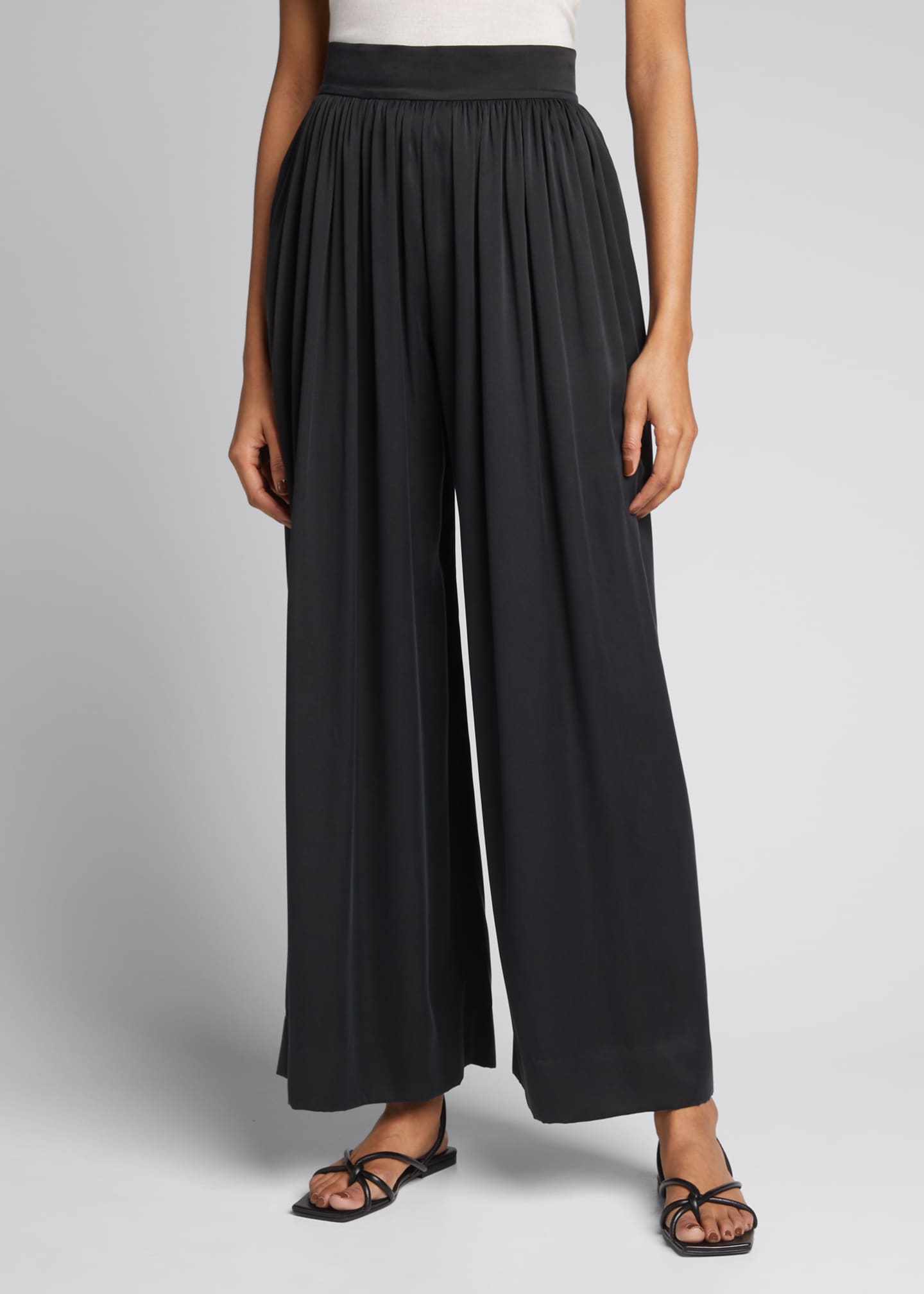 Rebecca Taylor Silk Charmeuse WideLeg Pants Bergdorf Goodman