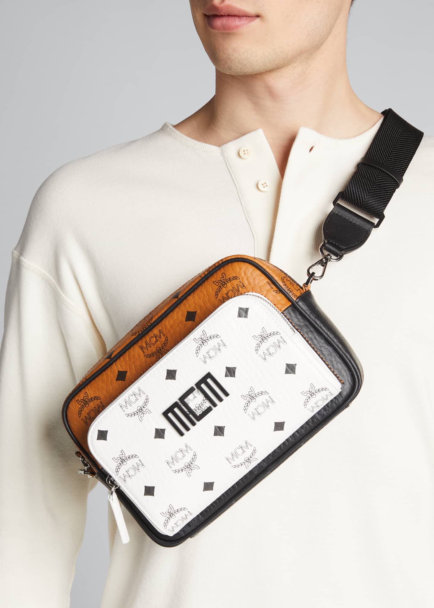 MCM Men's Mixed Visetos Crossbody Bag Bergdorf Goodman