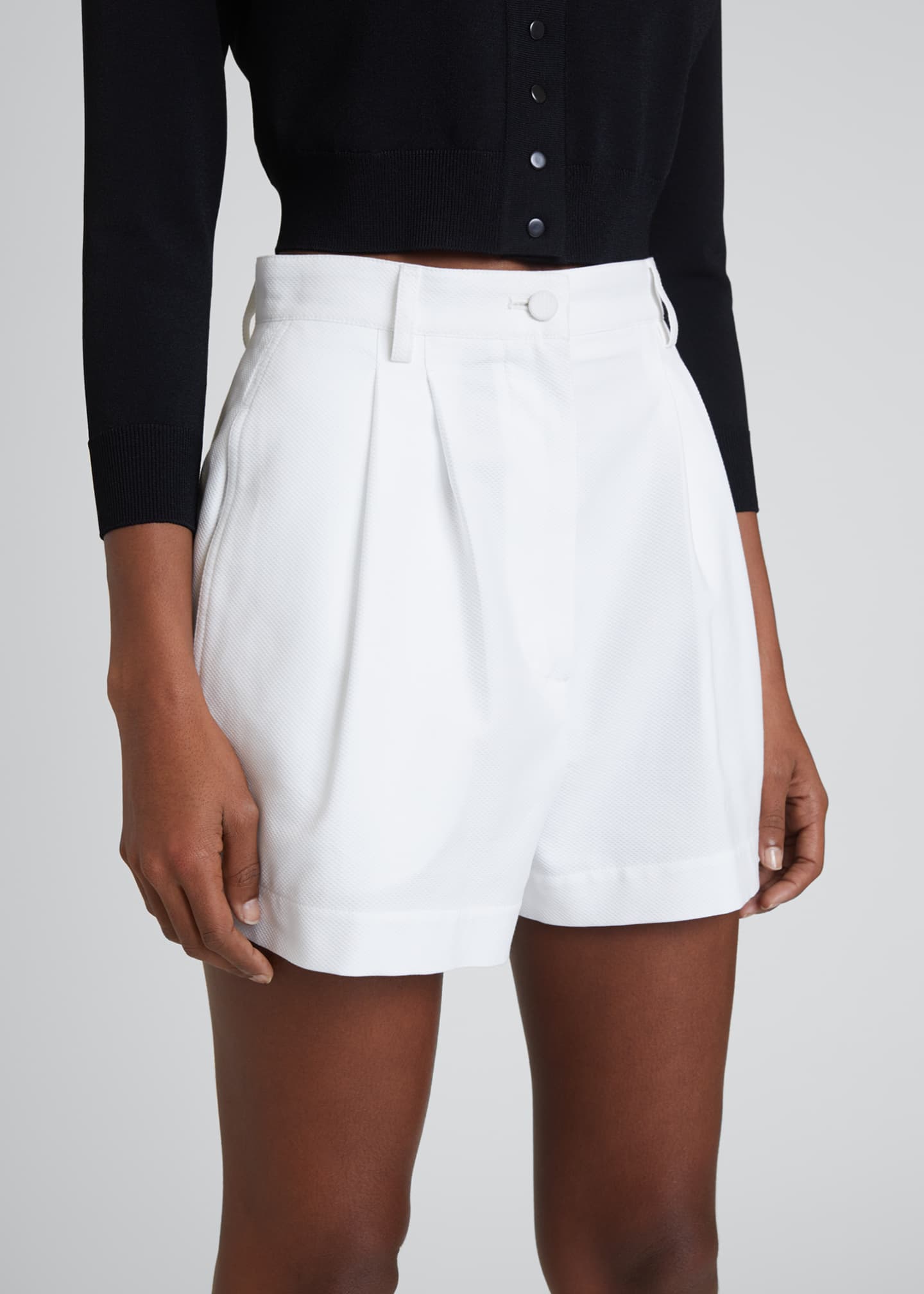 ALAIA High-Waist Cotton Shorts - Bergdorf Goodman