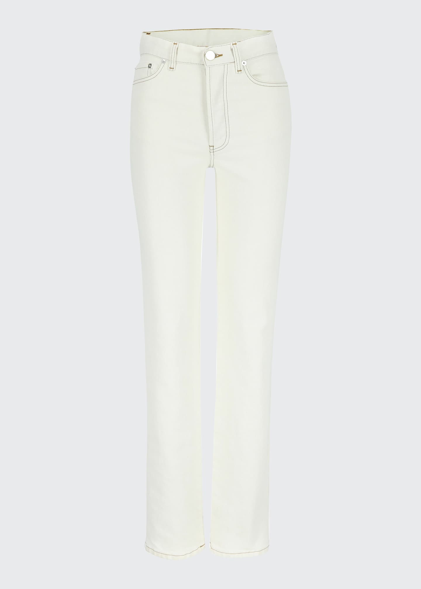 MERYLL ROGGE Straight-Leg Denim Jeans w/ Contrast Stitching - Bergdorf ...