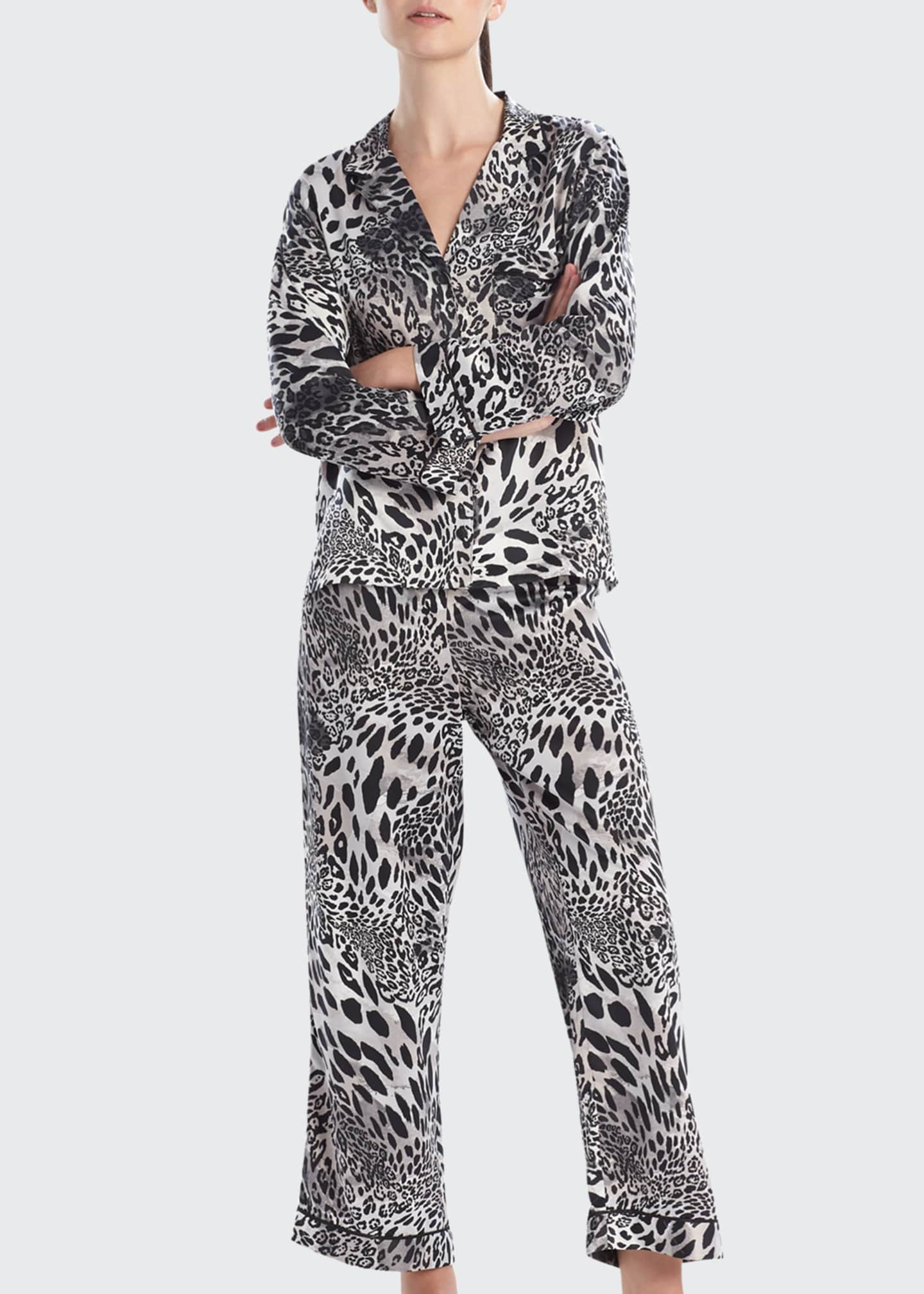Natori Jaguar Printed Satin Pajama Set - Bergdorf Goodman