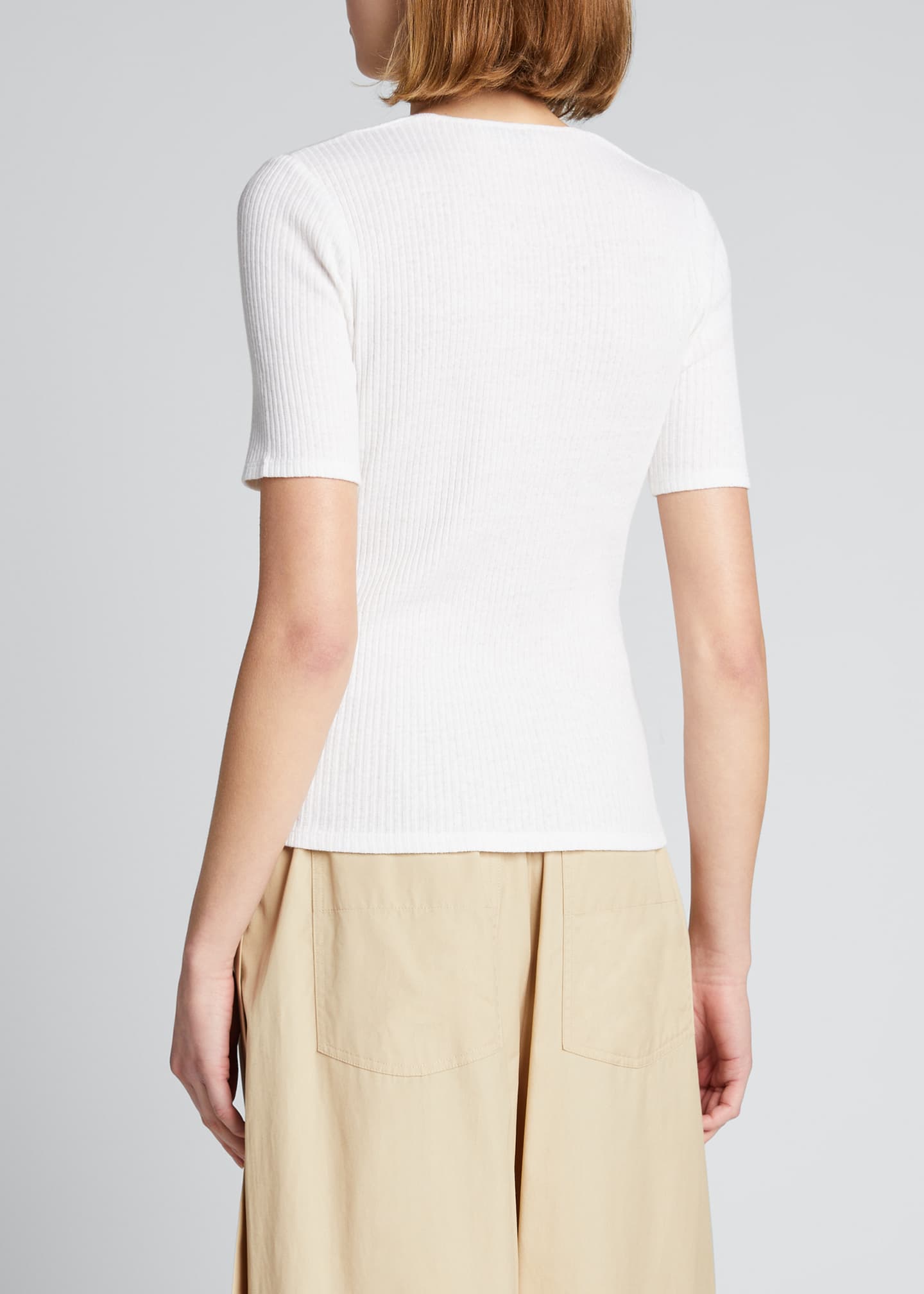 Vince ElbowSleeve ScoopNeck Henley Top Bergdorf Goodman