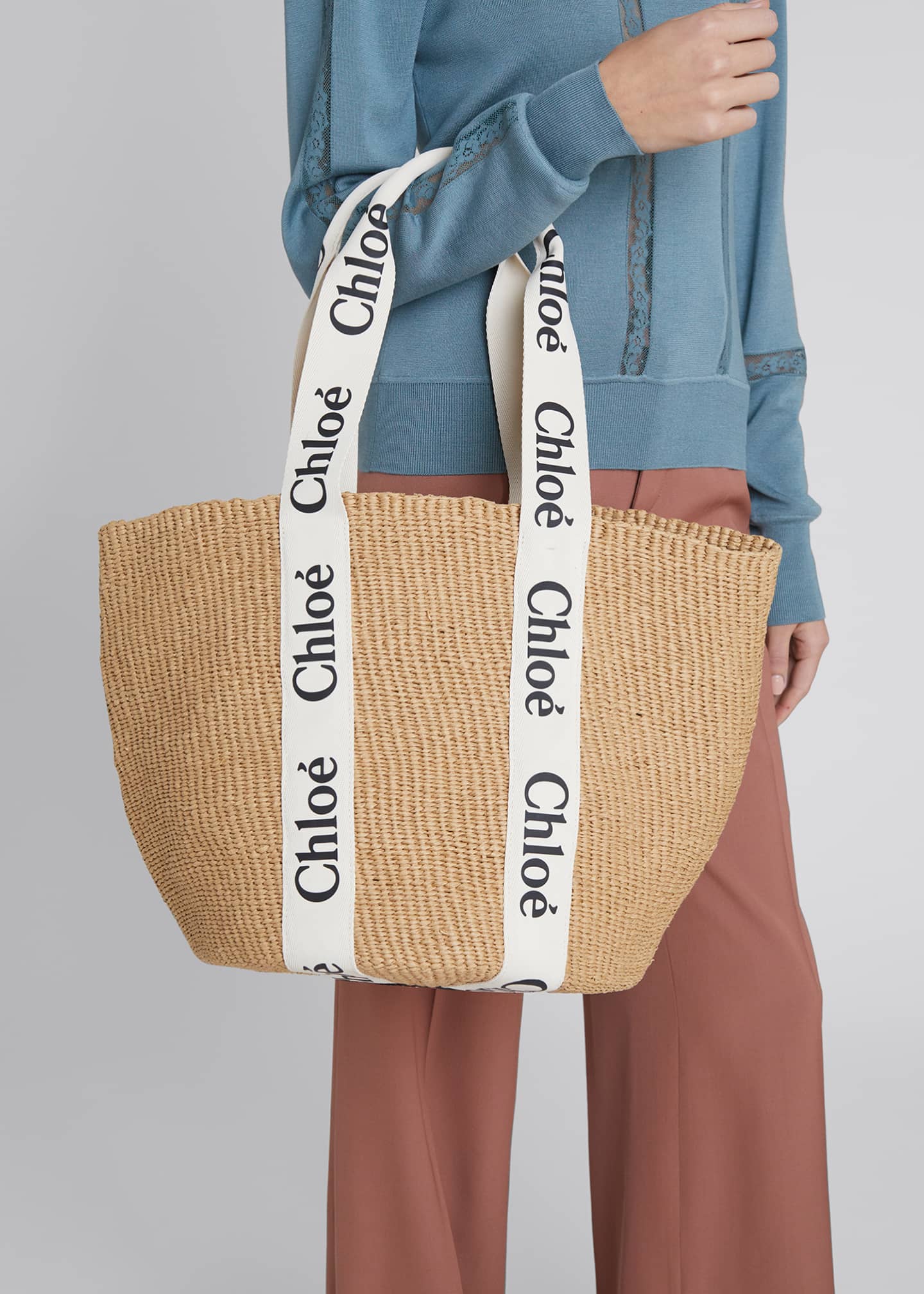 Chloe Woody Logo Large Basket Tote Bag - Bergdorf Goodman
