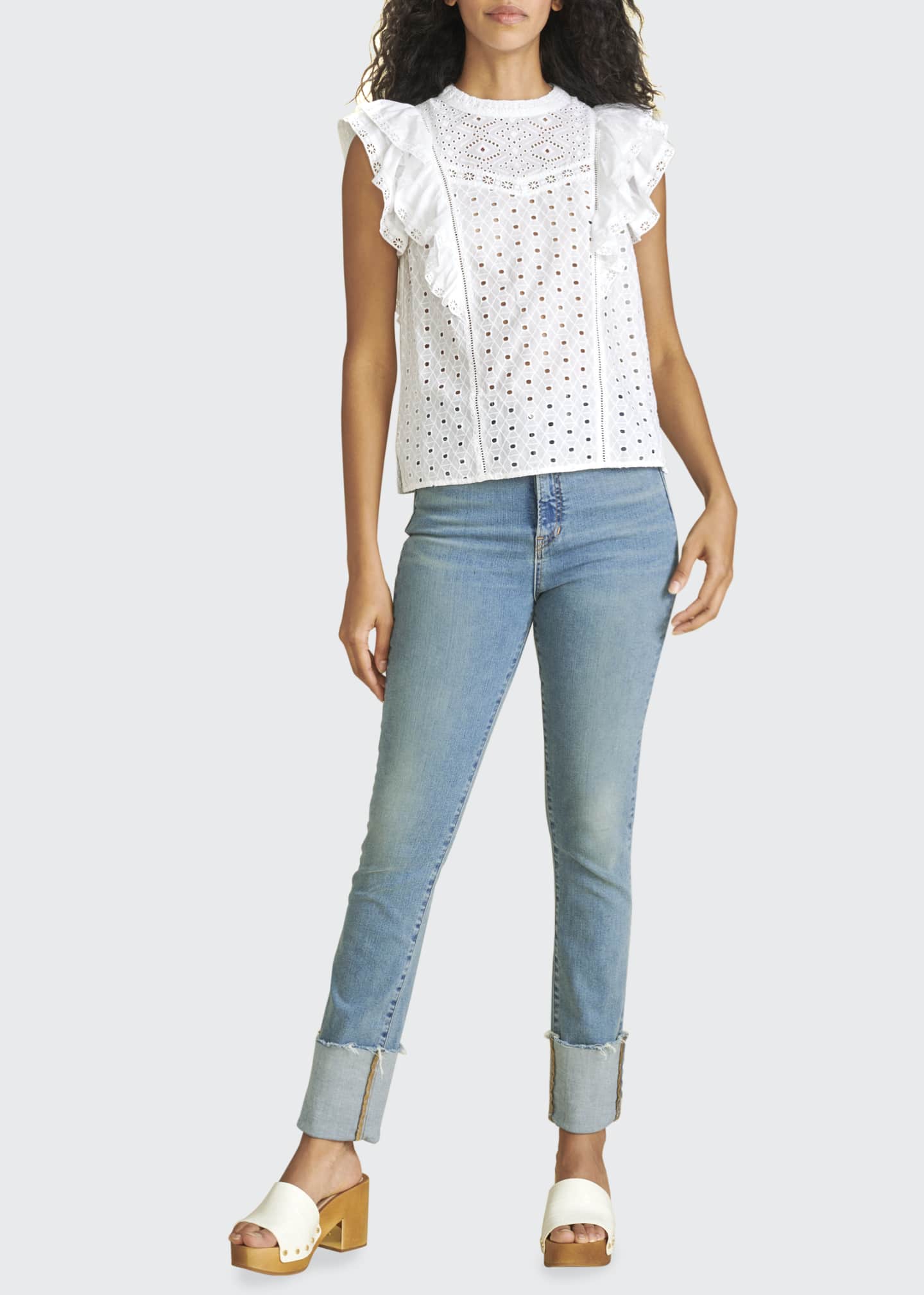 Veronica Beard Jeans Ryleigh Slim StraightLeg Jeans with Cuffs