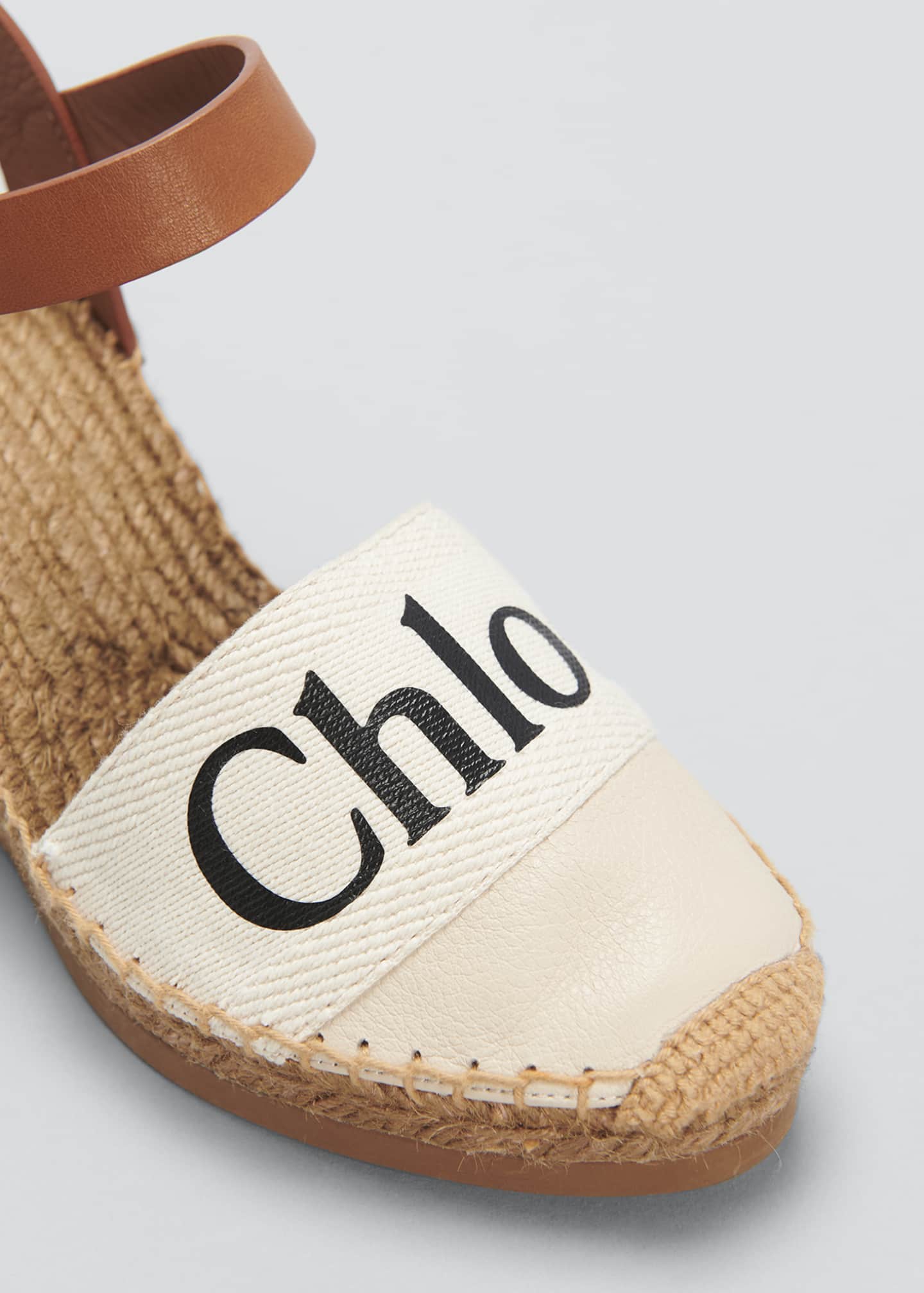 Chloe Woody Logo Wedge Espadrilles - Bergdorf Goodman