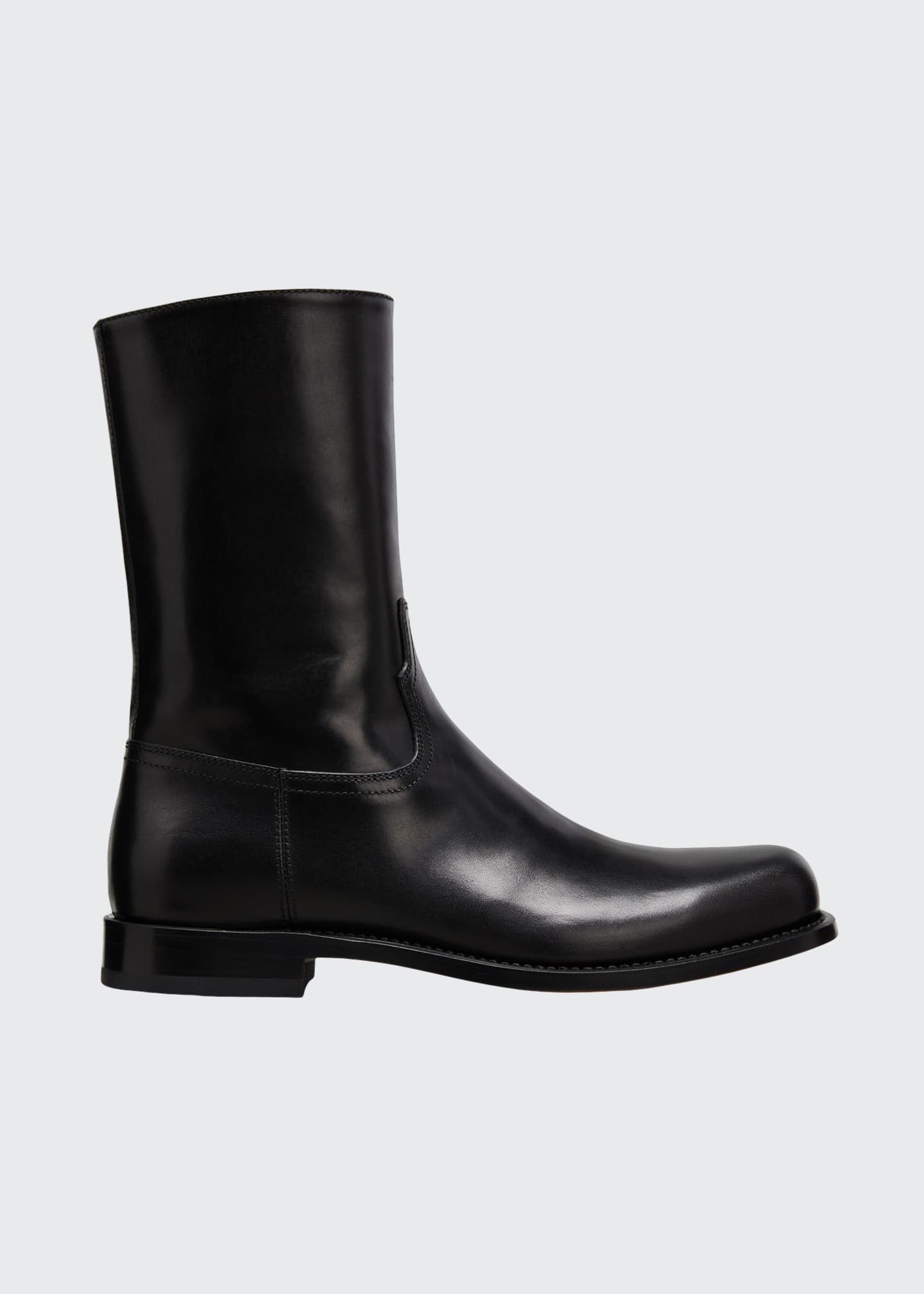 Dries Van Noten Men's Zip Calf Leather Boots - Bergdorf Goodman