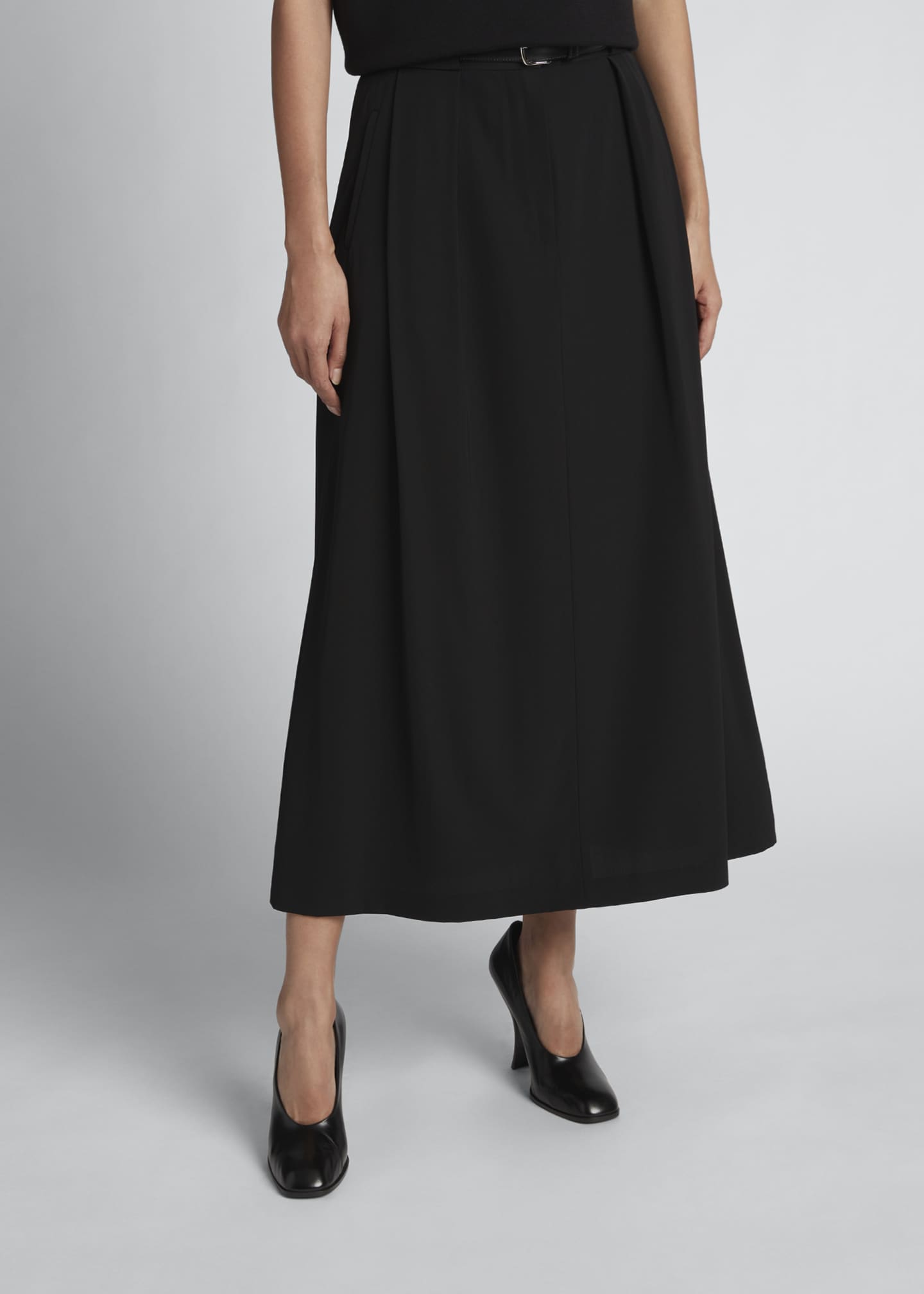THE ROW Jaako Pleated Crepe Midi Skirt - Bergdorf Goodman